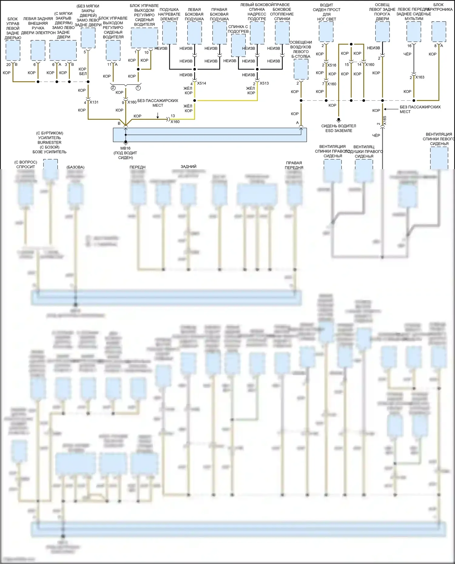 Panamera 4 Porsche 970 рестайлинг (2013-2016): Электросхема разводки массы (5 из 7) 