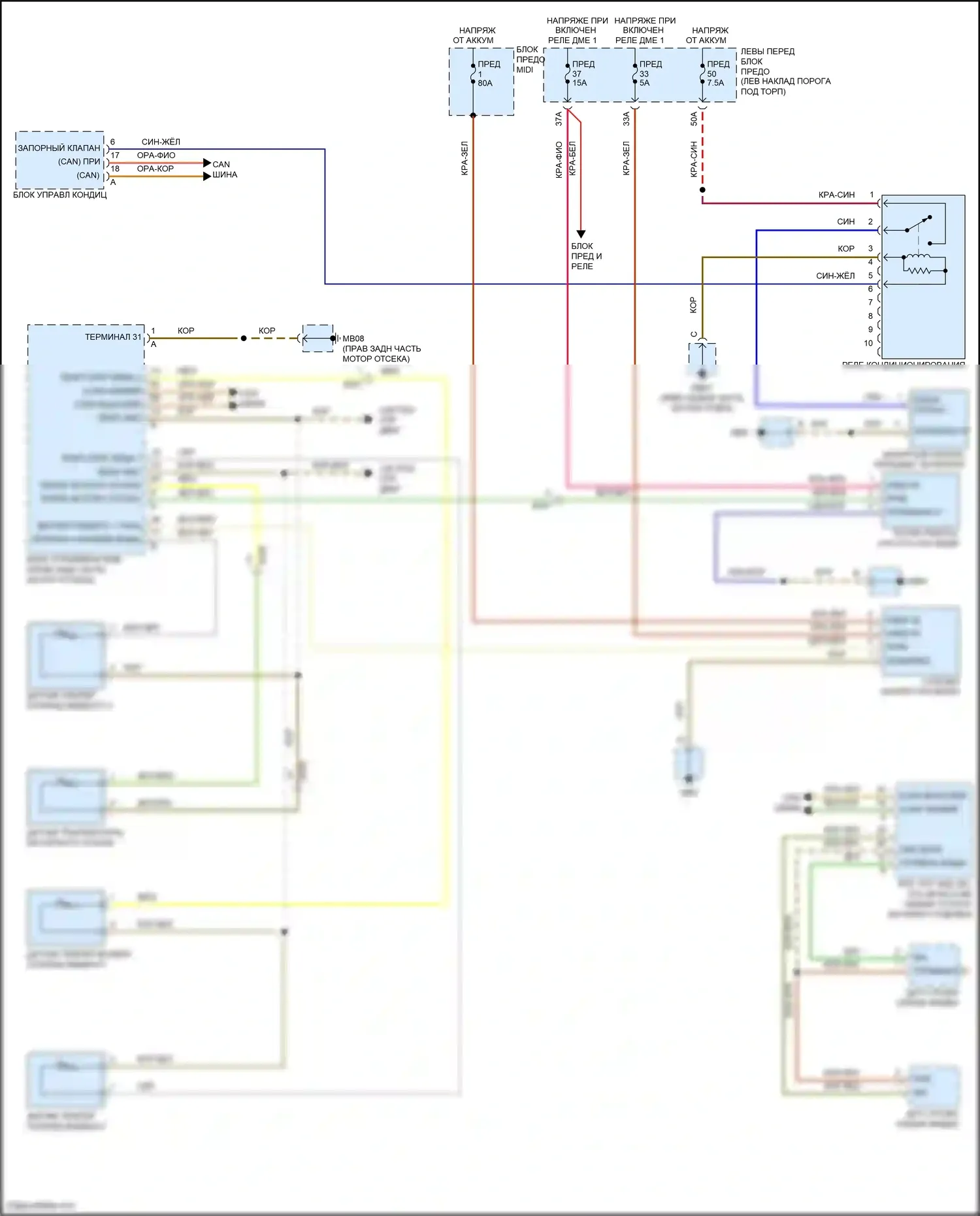 Panamera 4 Porsche 970 рестайлинг (2013-2016): Электросхема вентилятора охлаждения, гибрид 