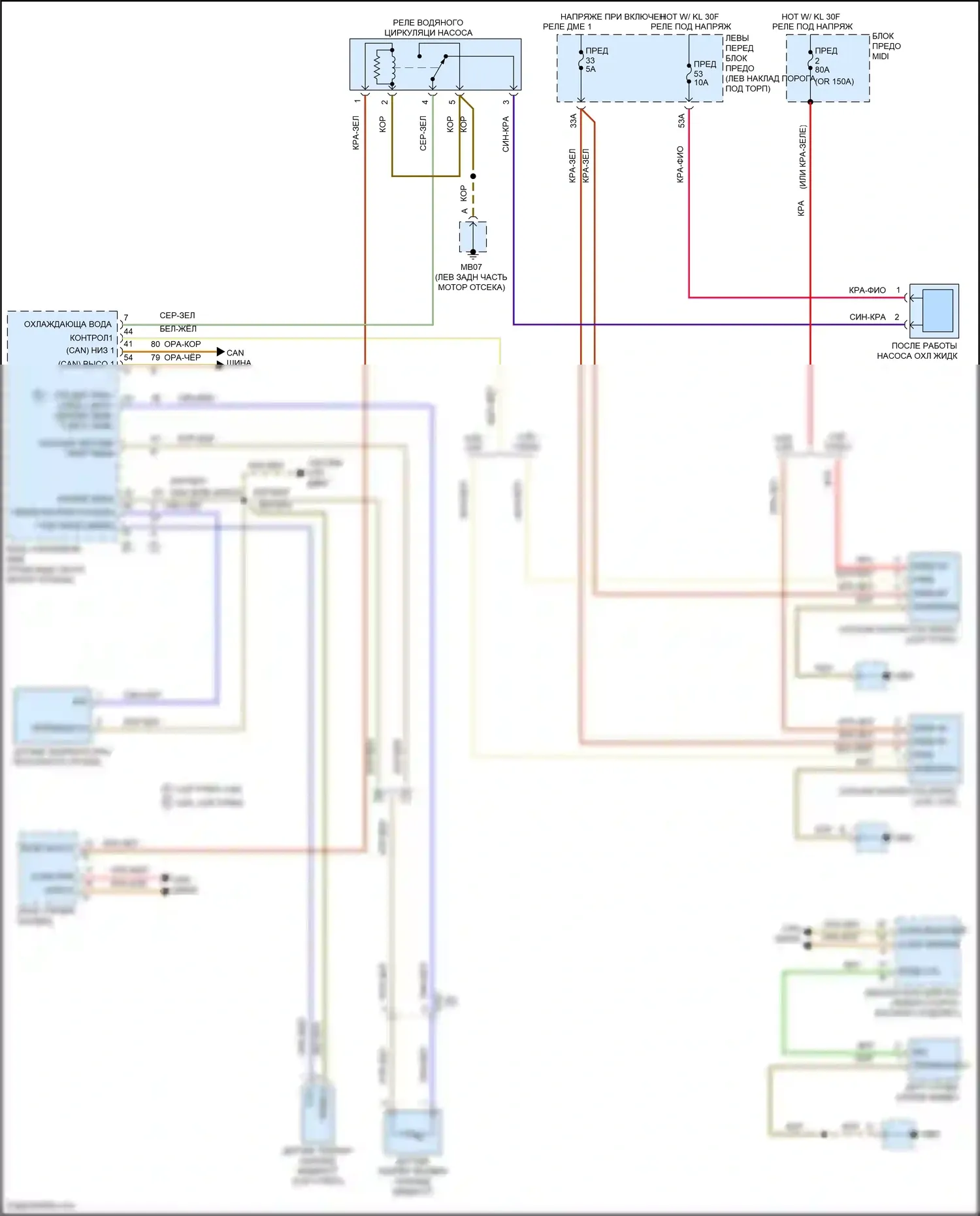 Panamera 4 Porsche 970 рестайлинг (2013-2016): Электросхема вентилятора охлаждения, кроме гибридного 
