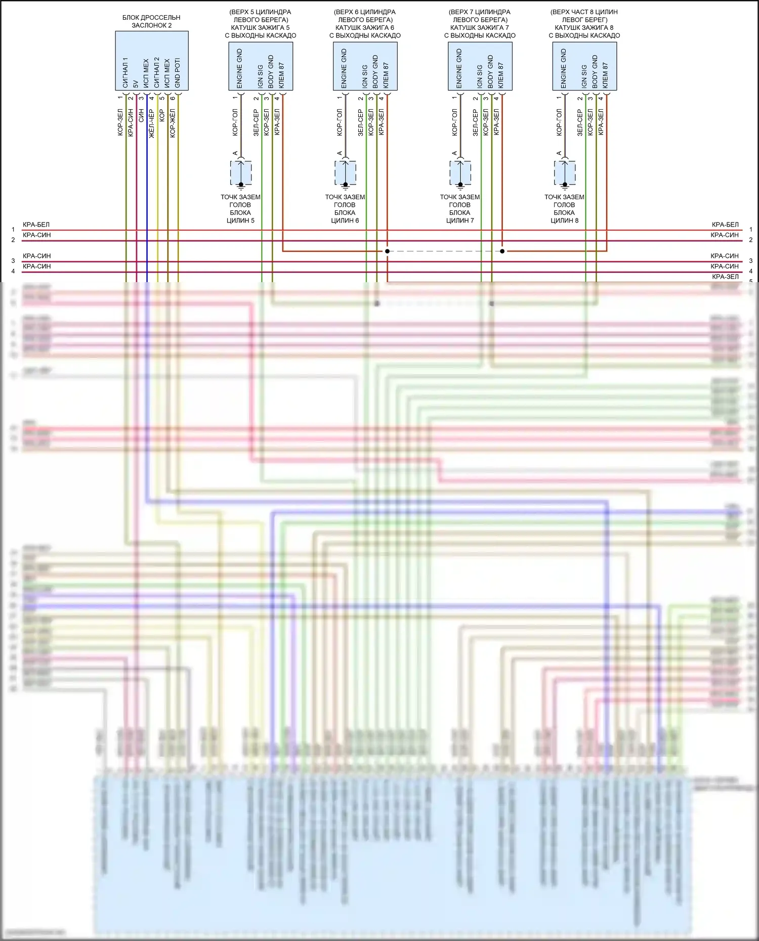 Panamera 4 Porsche 971 рестайлинг (2020-2023): Электросхема двигателя 4.0л турбо (3 из 9) 