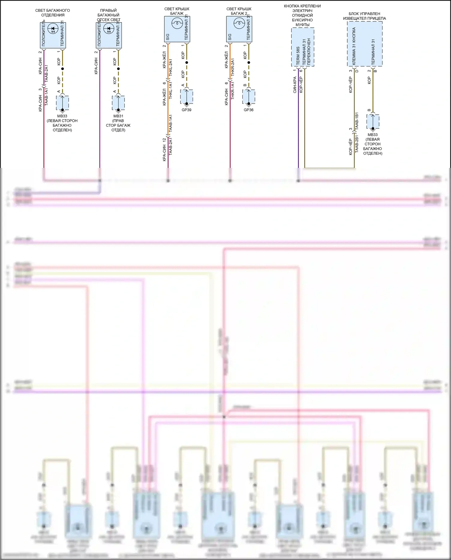 Panamera 4 Porsche 971 рестайлинг (2020-2023): Электросхема освещения салона (2 из 7) 