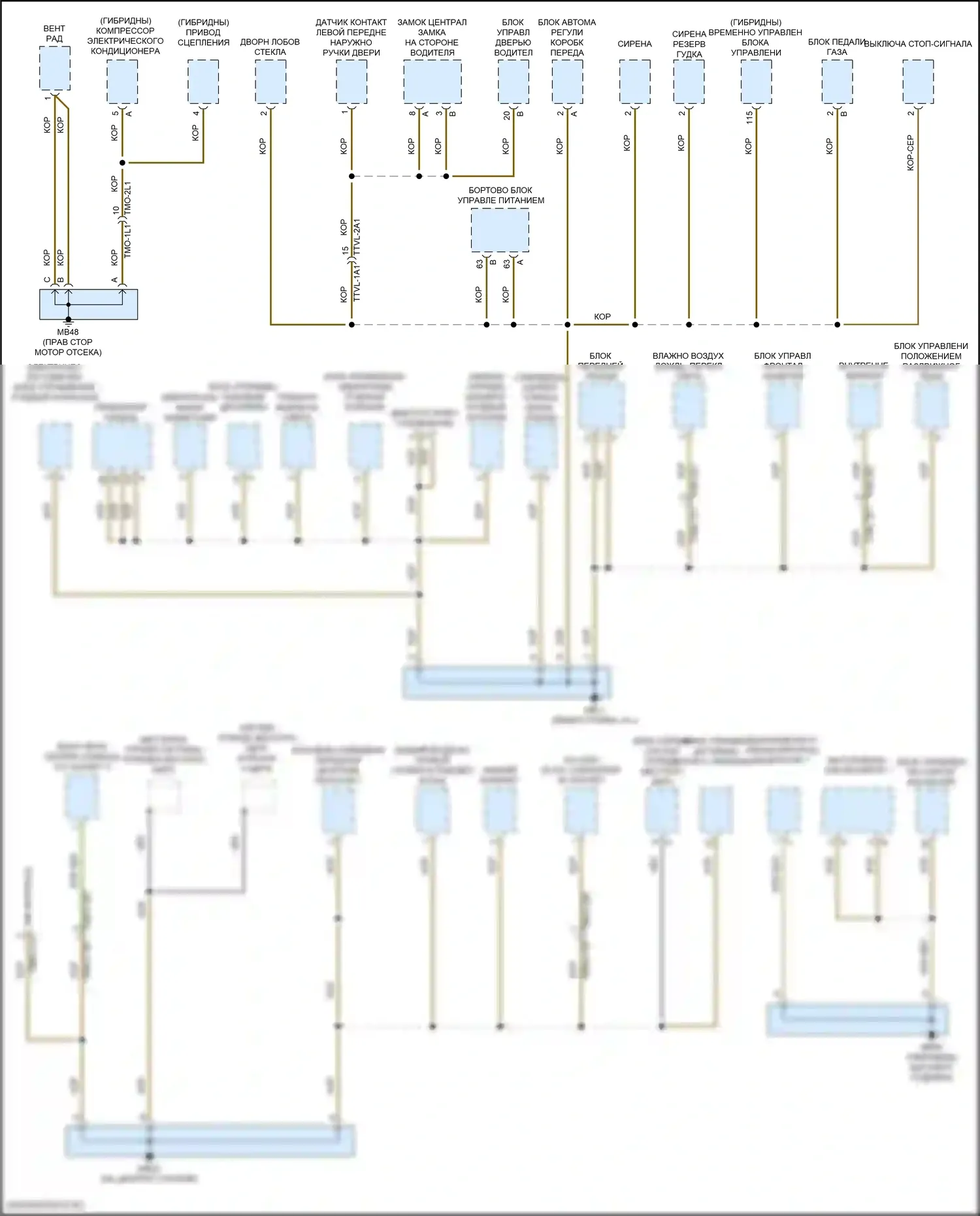 Panamera 4 Porsche 971 рестайлинг (2020-2023): Электросхема разводки массы (2 из 6) 