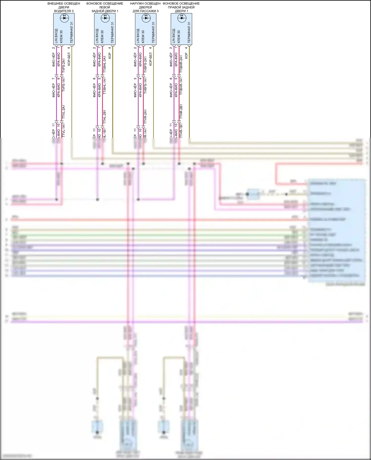 Panamera 4 Porsche 971 (2016-2020): Электросхема освещения салона (4 из 7) 