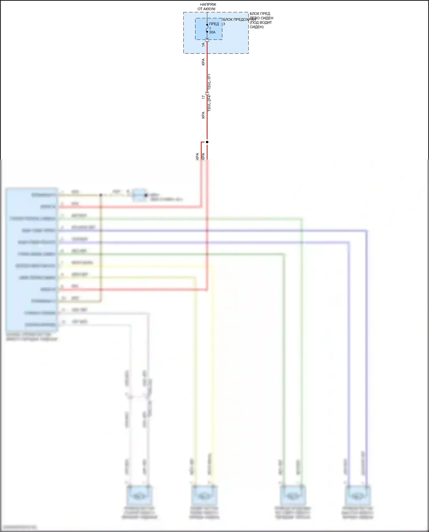 Panamera 4 Porsche 971 (2016-2020): Питание водительского сиденья электросхема 