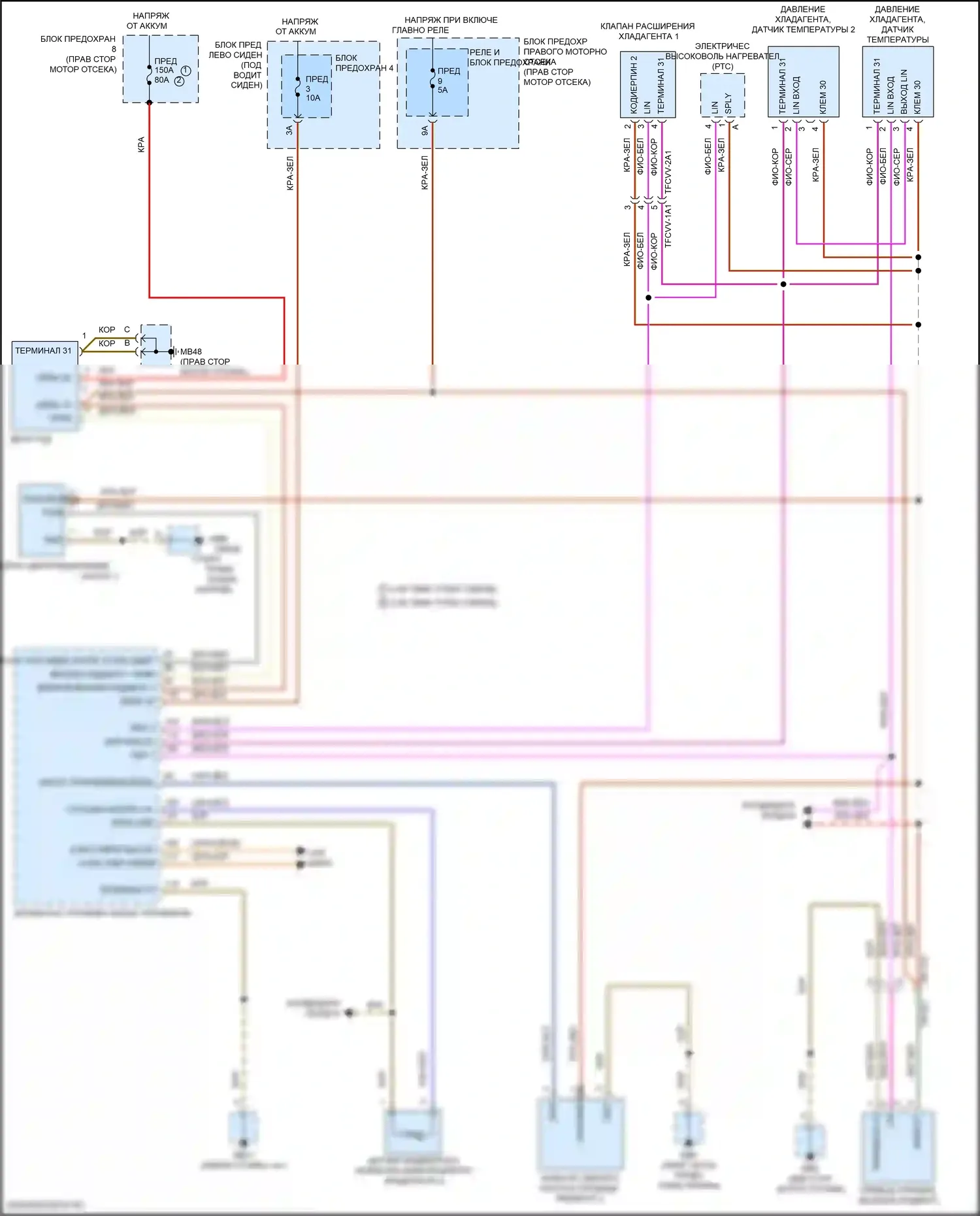 Panamera 4 Porsche 971 (2016-2020): 4.0л твин турбо гибрид, электросхема гибридной системы охлаждения 