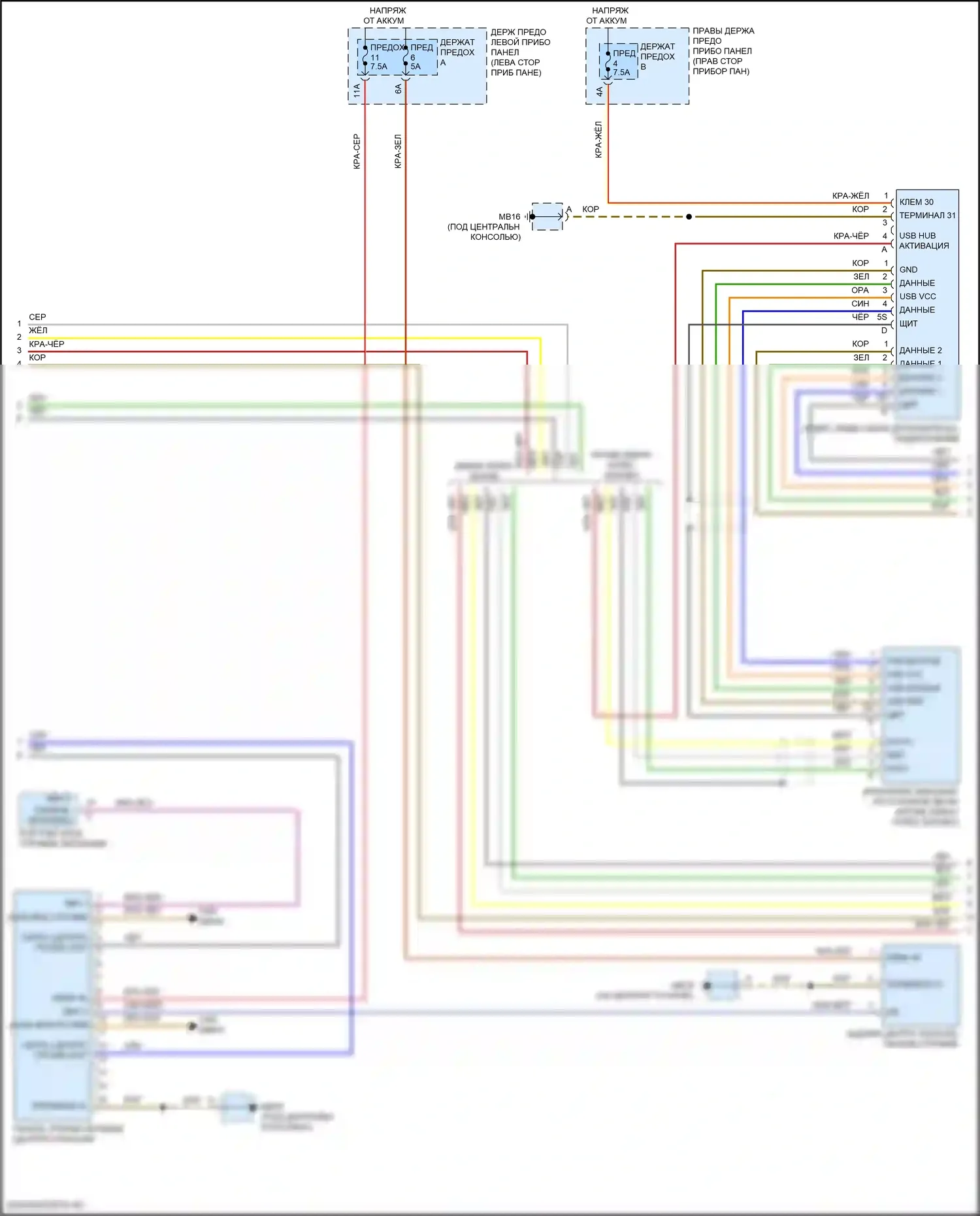 Panamera 4S Porsche 971 рестайлинг (2020-2023): Электросхема радиосистемы премиум-класса, с бирместер (6 из 7) 