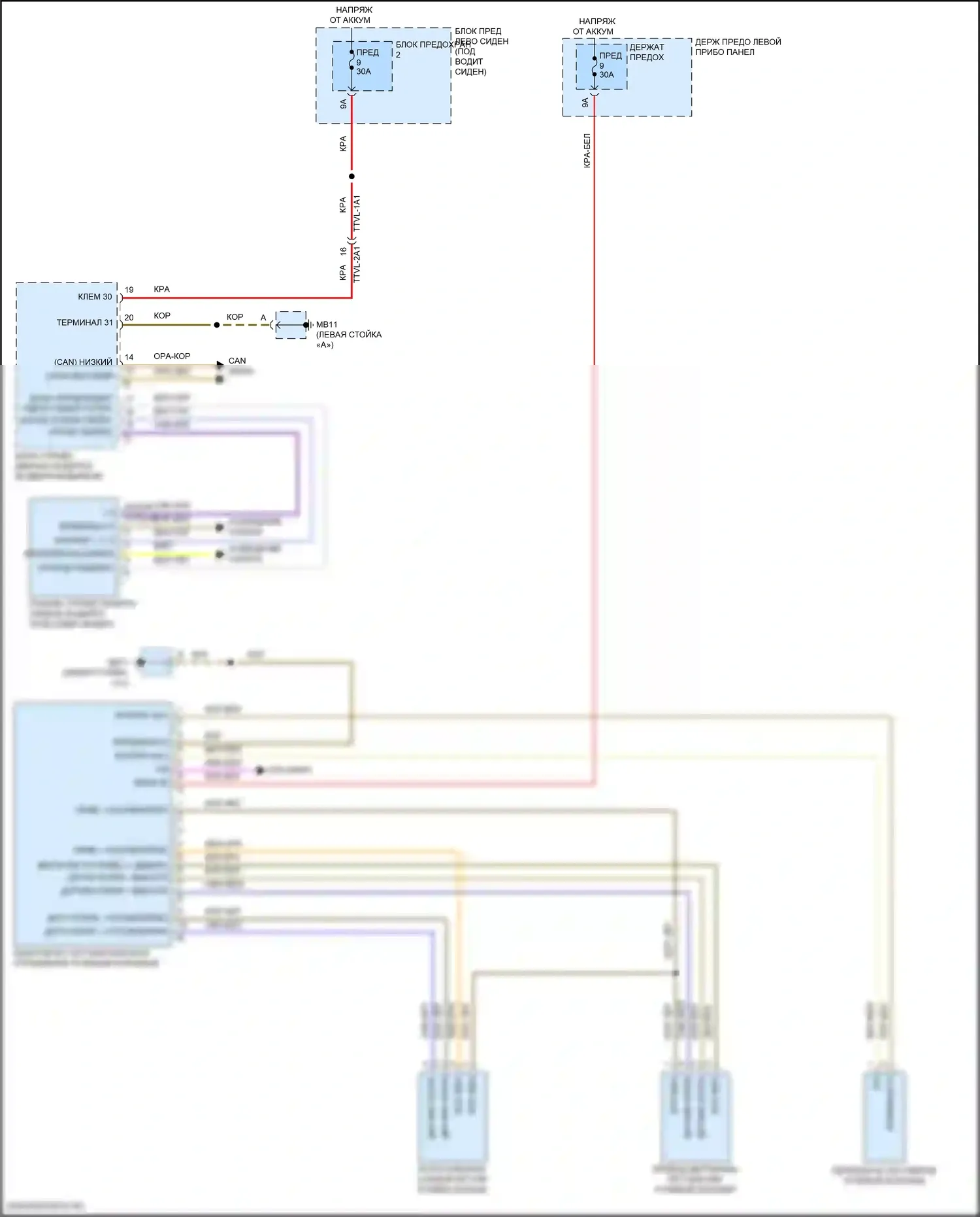 Panamera 4S Porsche 971 рестайлинг (2020-2023): Электросхема памяти рулевой колонки 