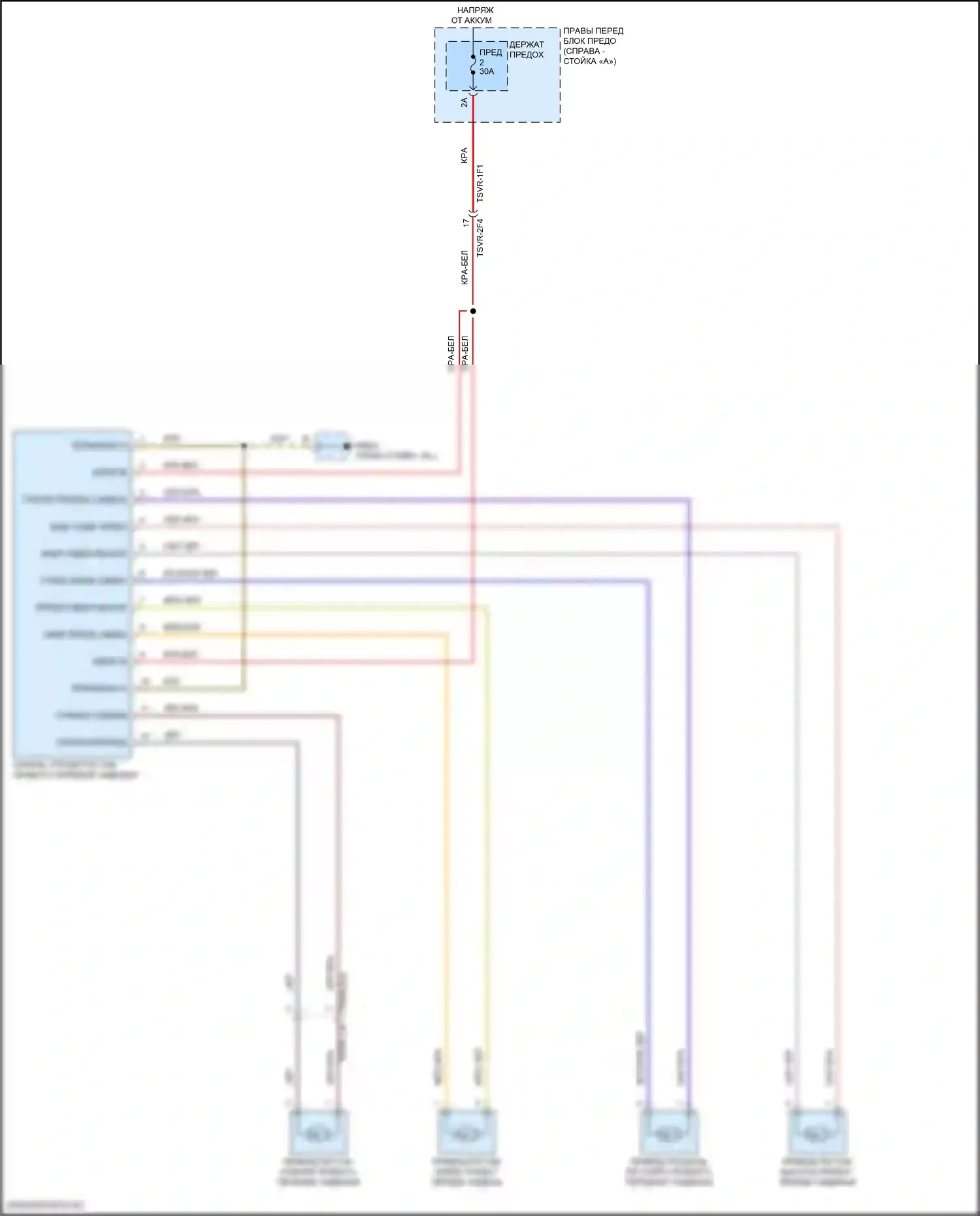 Panamera 4S Porsche 971 рестайлинг (2020-2023): Электросхема сиденья с электроприводом переднего пассажира 
