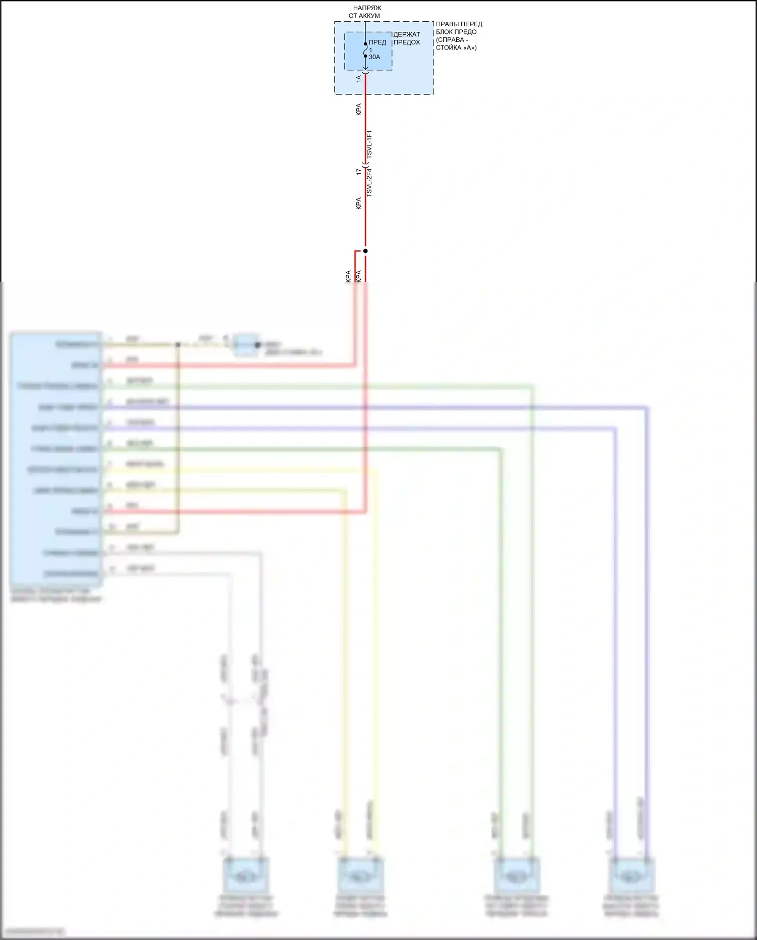 Panamera 4S Porsche 971 рестайлинг (2020-2023): Питание водительского сиденья электросхема 