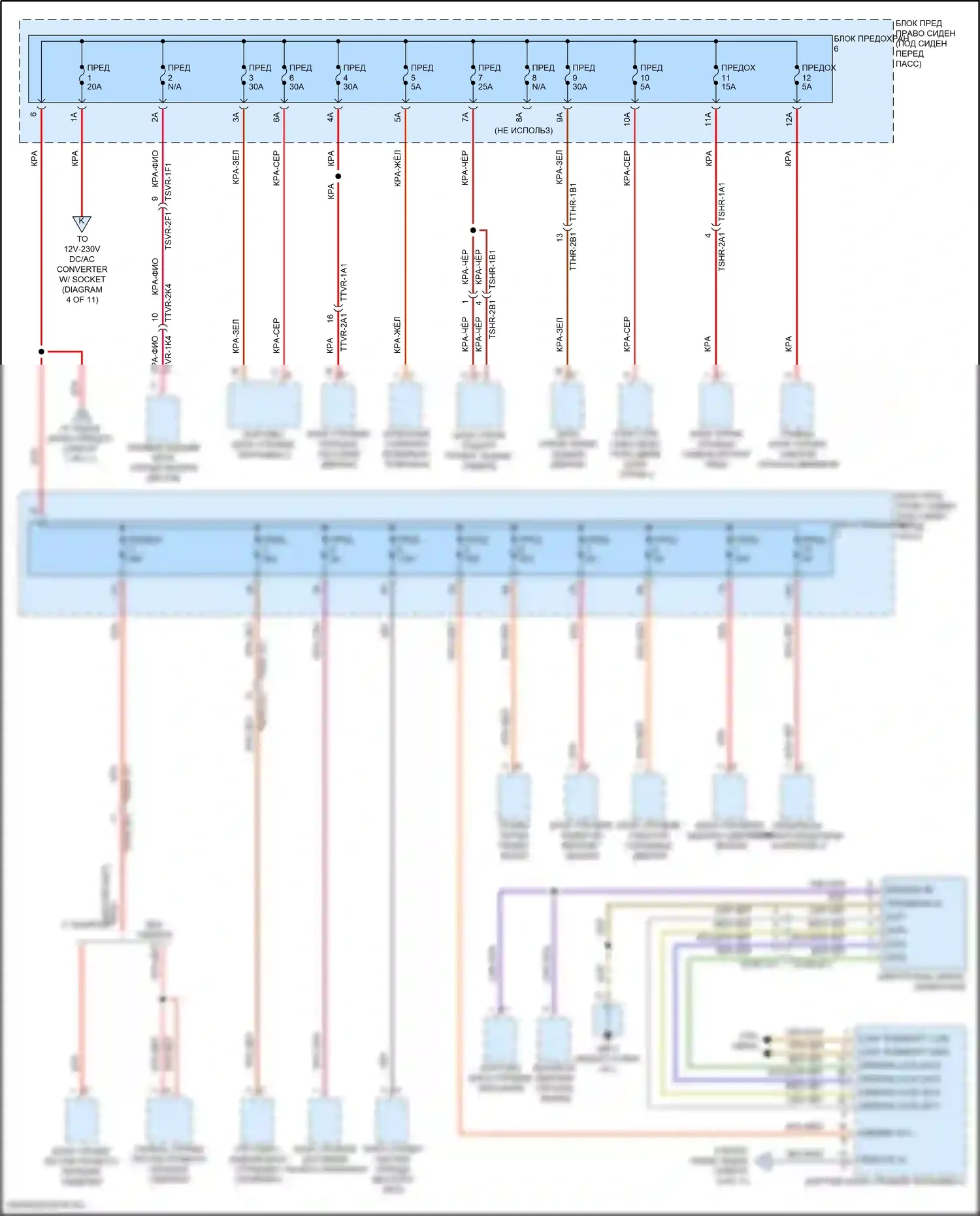 Panamera 4S Porsche 971 (2016-2020): Электросхема блока предохранителей реле (2 из 11) 
