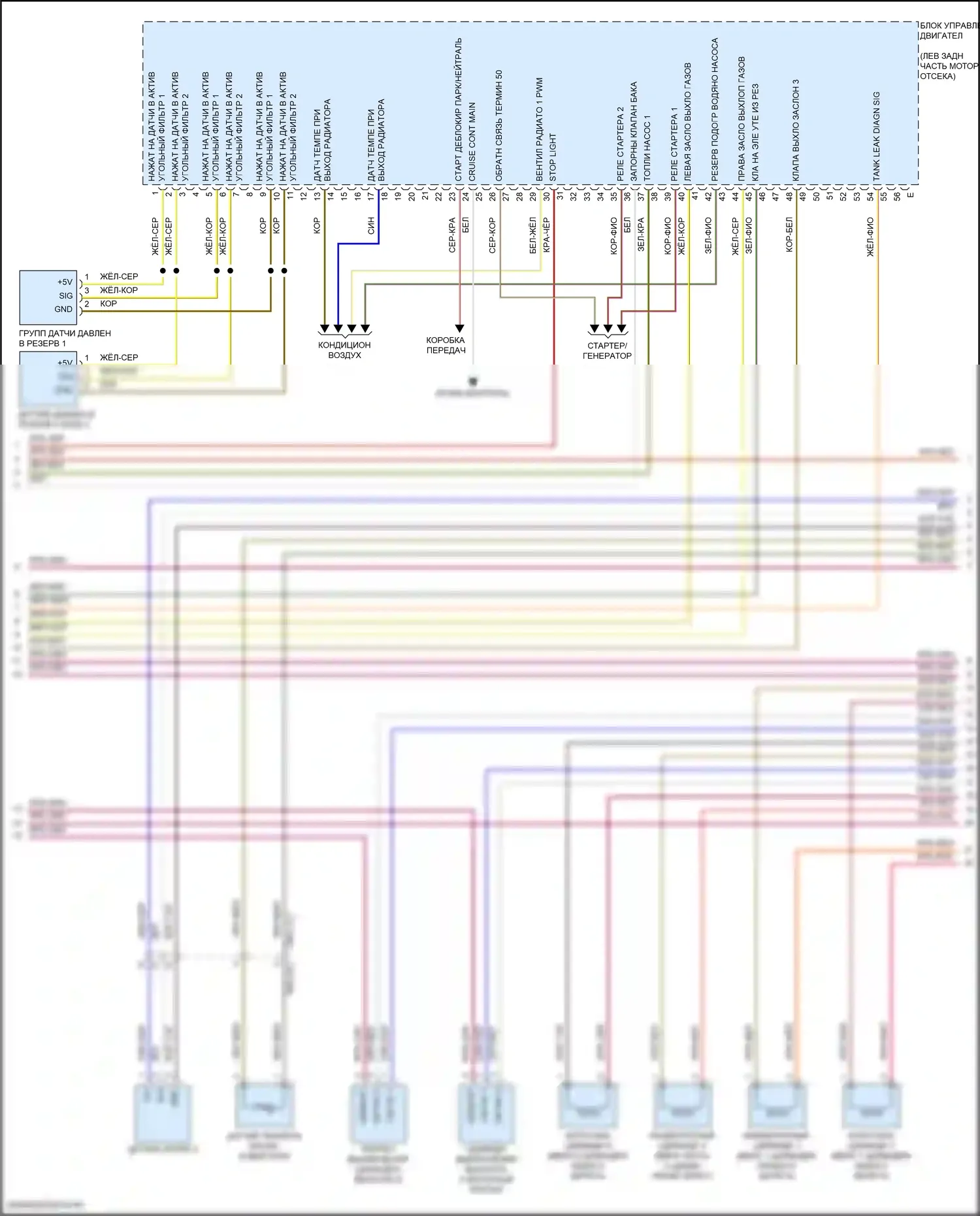 Panamera 4S Porsche 971 (2016-2020): Электросхема двигателя 4.0л турбо (8 из 9) 