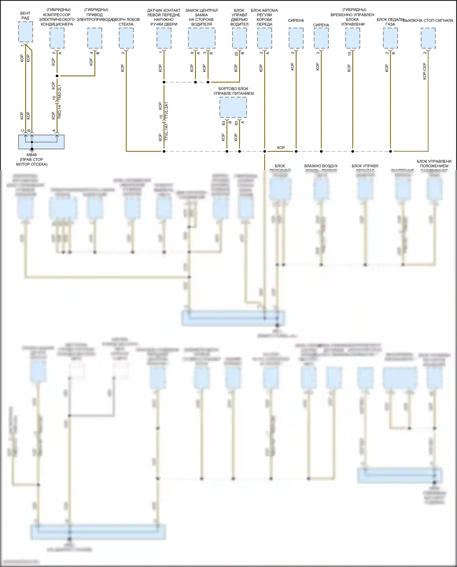 Panamera 4S Porsche 971 (2016-2020): Электросхема разводки массы (2 из 6) 