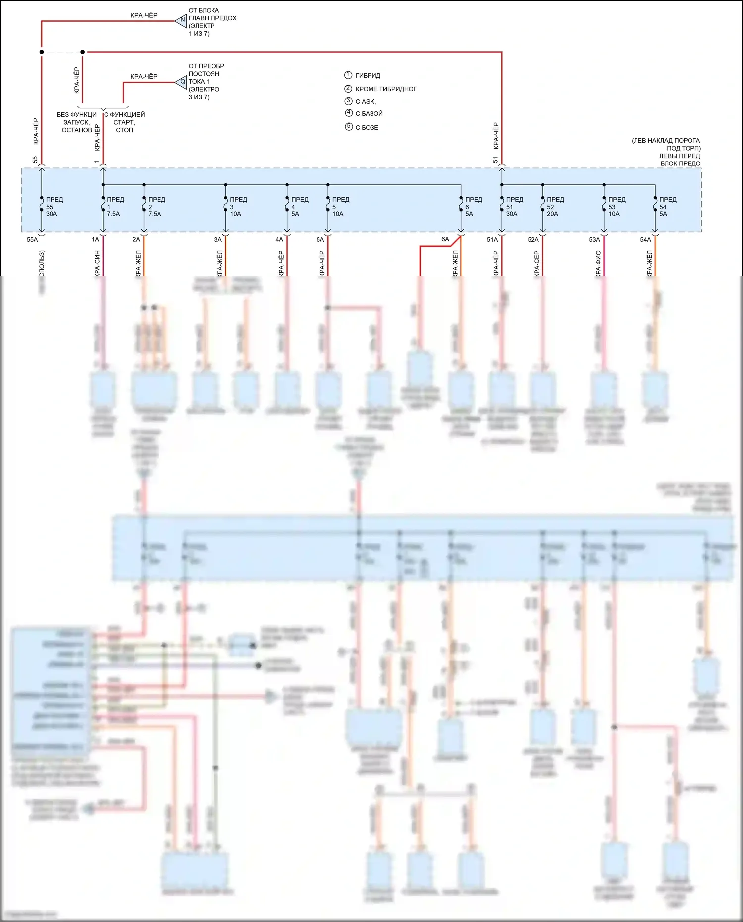 Panamera GTS Porsche 970 рестайлинг (2013-2016): Электросхема блока предохранителей реле (3 из 7) 