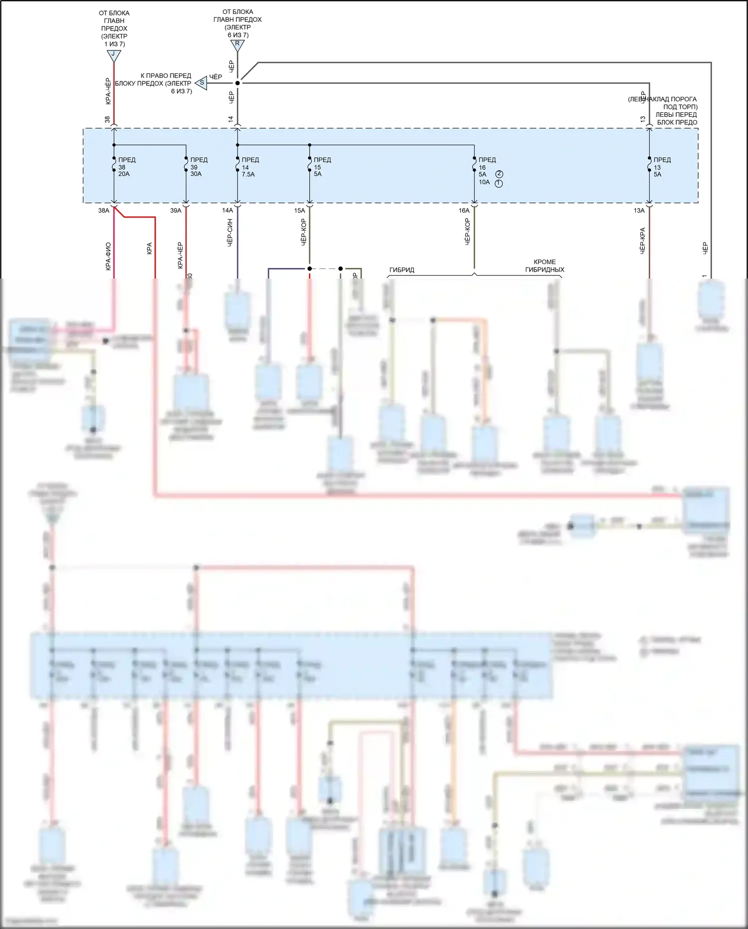 Panamera GTS Porsche 970 рестайлинг (2013-2016): Электросхема блока предохранителей реле (4 из 7) 