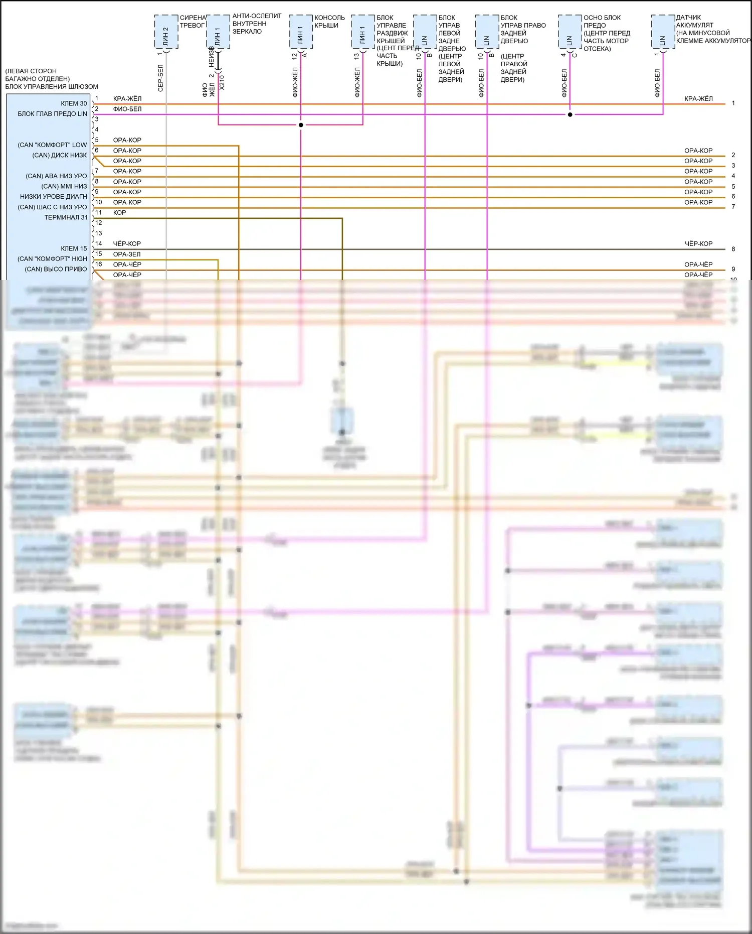 Panamera GTS Porsche 970 рестайлинг (2013-2016): Can шина электросхема (1 из 3) 