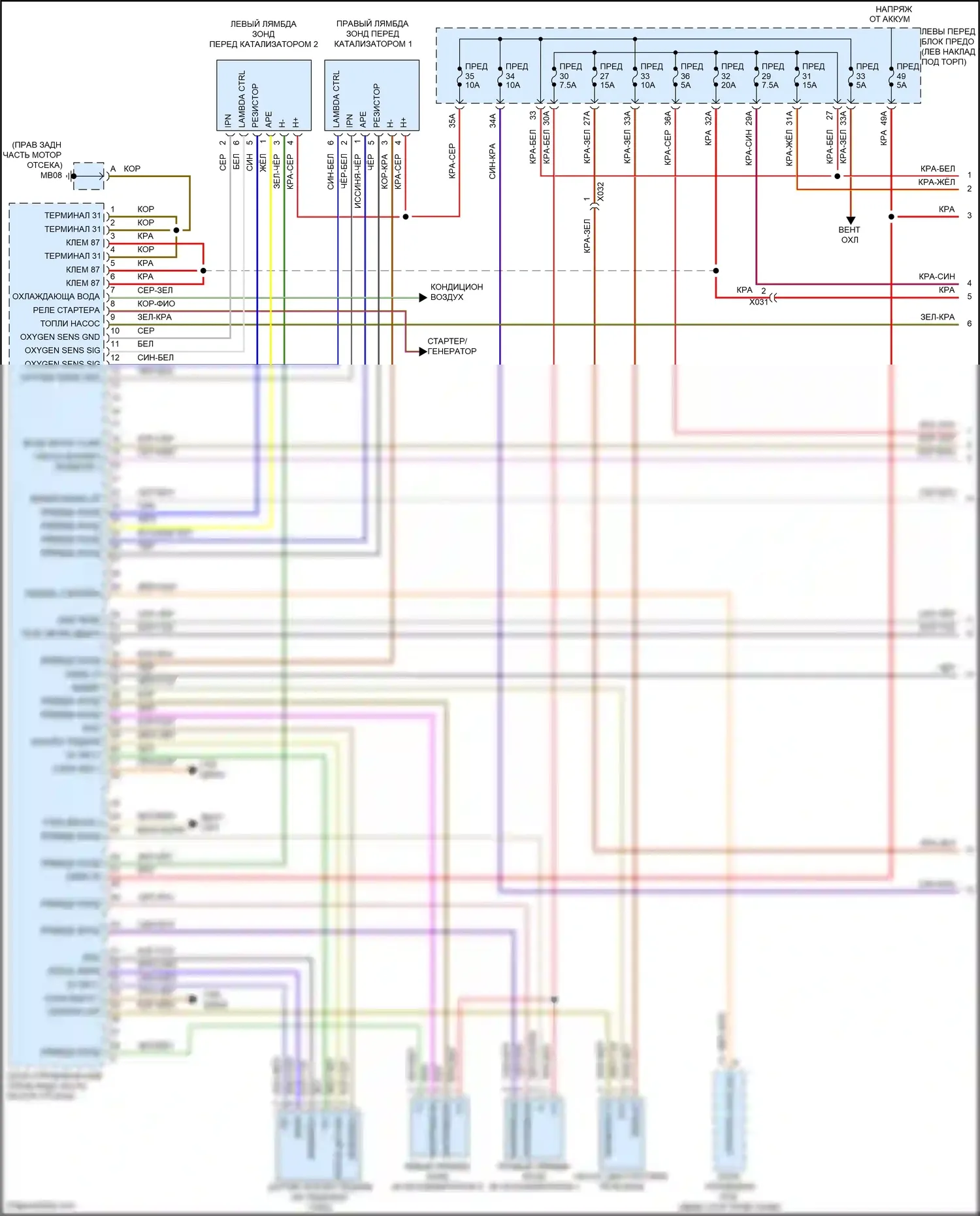Panamera GTS Porsche 970 рестайлинг (2013-2016): Электросхема двигателя 3.6л (1 из 5) 