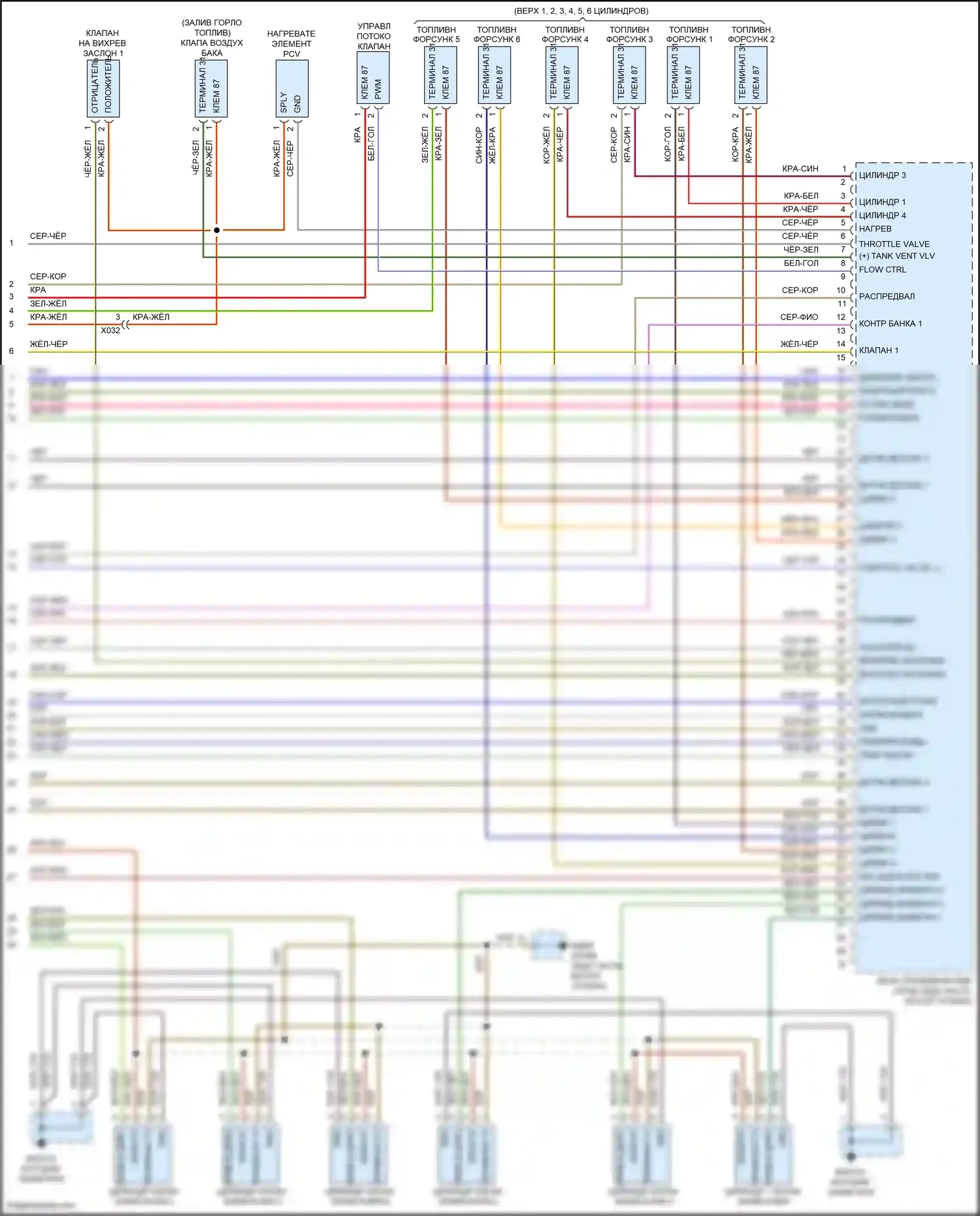 Panamera GTS Porsche 970 рестайлинг (2013-2016): Электросхема двигателя 3.6л (5 из 5) 