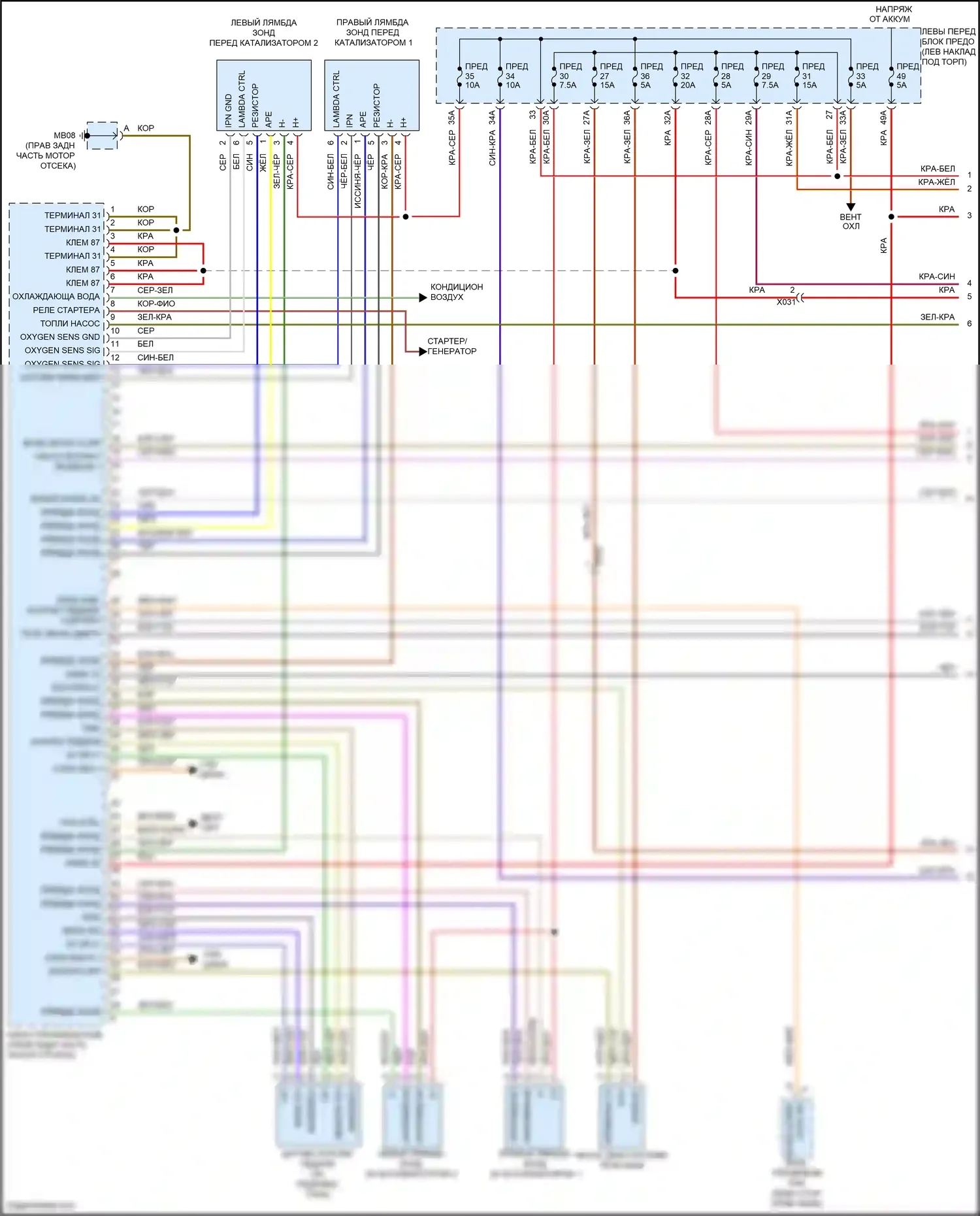 Panamera GTS Porsche 970 рестайлинг (2013-2016): Электросхема двигателя 4.8л (1 из 5) 