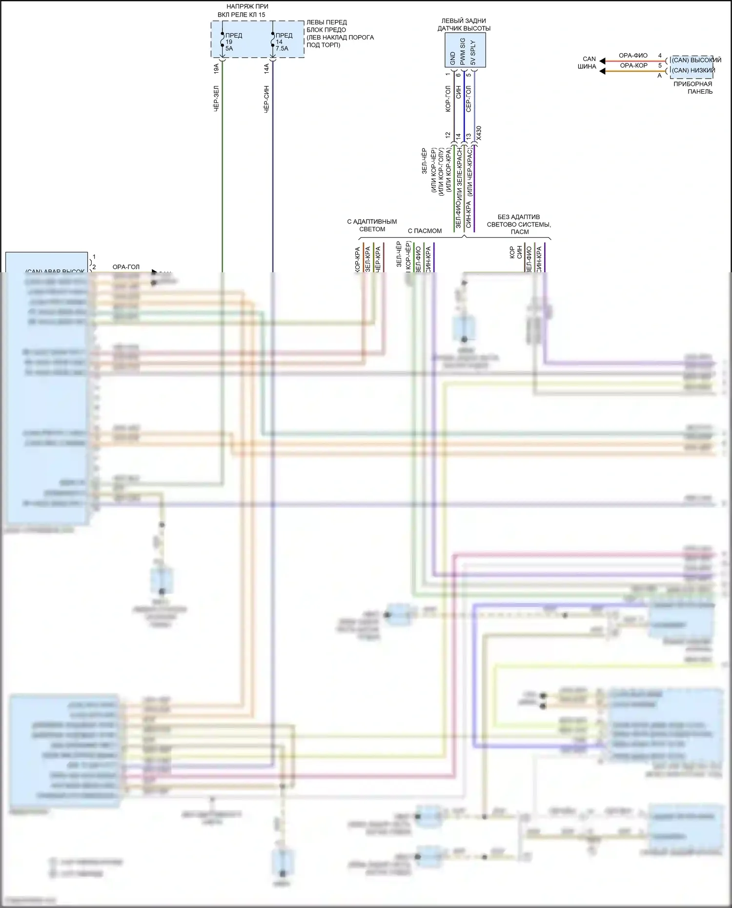 Panamera GTS Porsche 970 рестайлинг (2013-2016): Электросхема фар, с ксеноновыми лампами (1 из 2) 