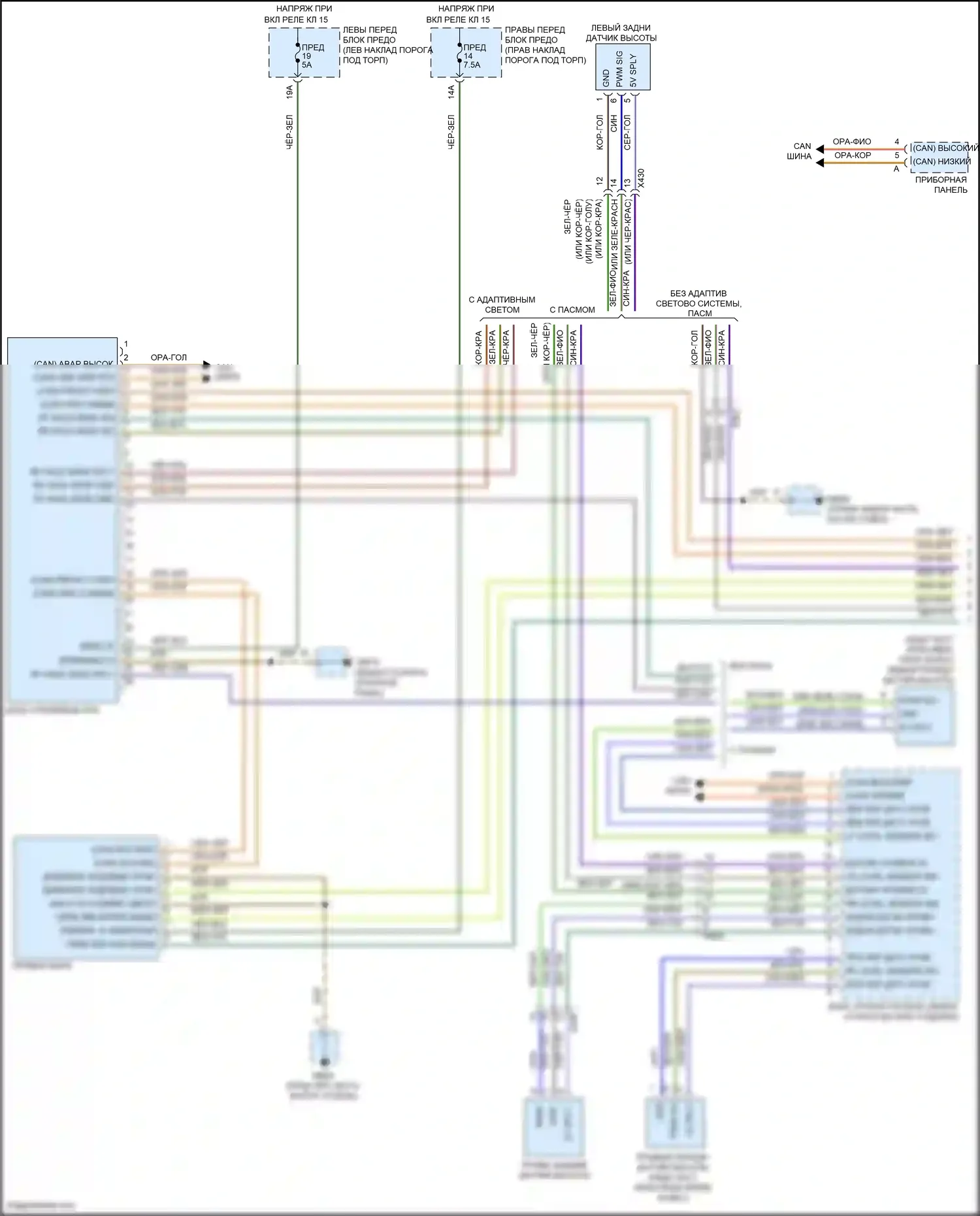 Panamera GTS Porsche 970 рестайлинг (2013-2016): Электросхема фар, со светодиодными фарами (1 из 2) 