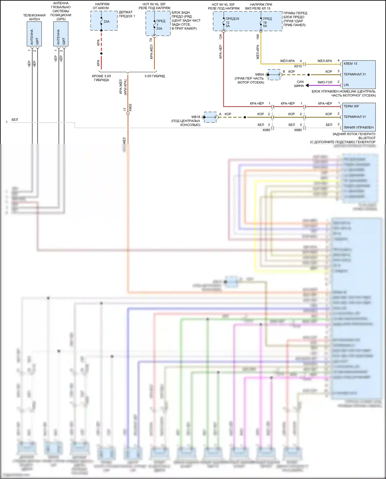 Panamera GTS Porsche 970 рестайлинг (2013-2016): Электросхема навигации, с ask (2 из 2) 