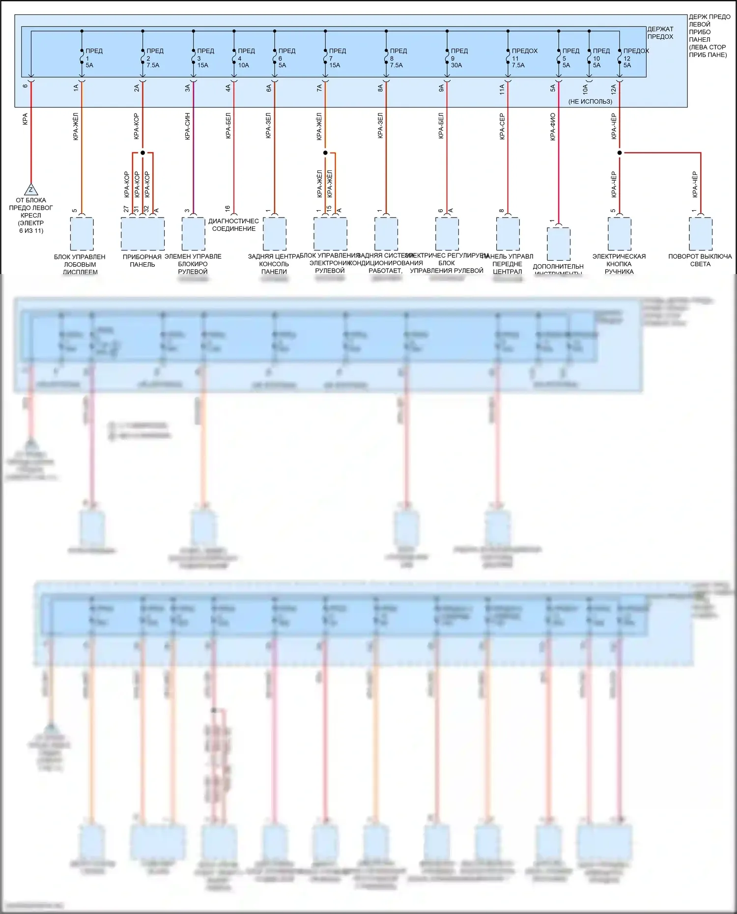 Panamera GTS Porsche 971 рестайлинг (2020-2023): Электросхема блока предохранителей реле (8 из 11) 