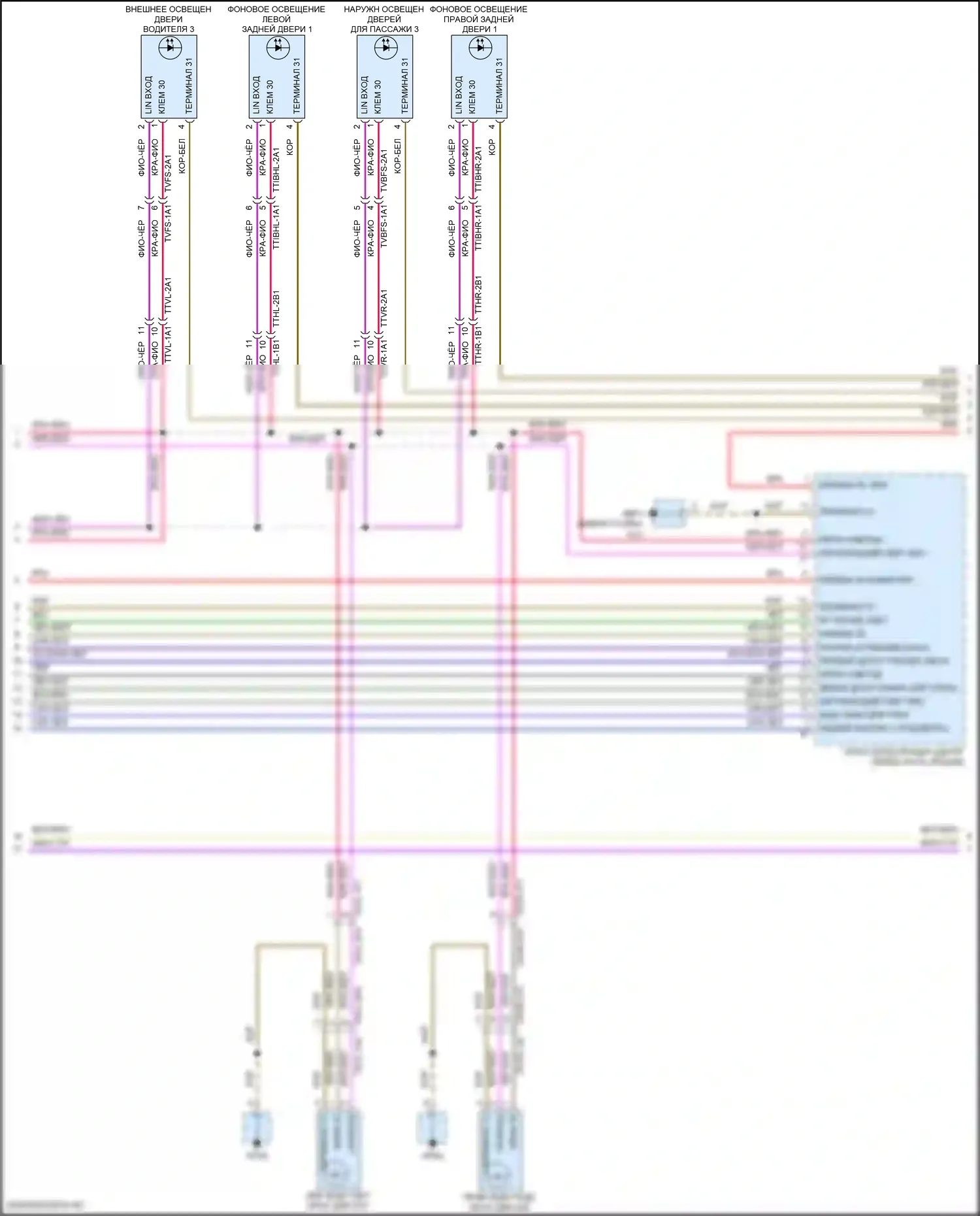 Panamera GTS Porsche 971 рестайлинг (2020-2023): Электросхема освещения салона (4 из 7) 