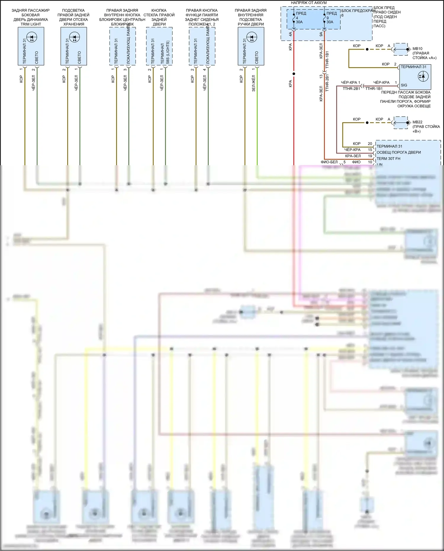Panamera GTS Porsche 971 рестайлинг (2020-2023): Электросхема внутреннего освещения (7 из 7) 