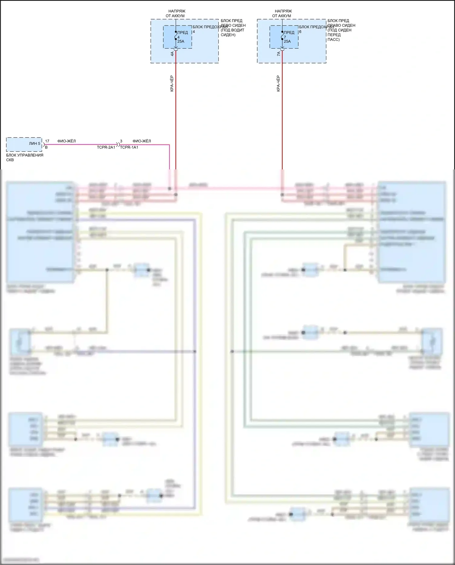 Panamera GTS Porsche 971 рестайлинг (2020-2023): Электросхема задних обогреваемых сидений 