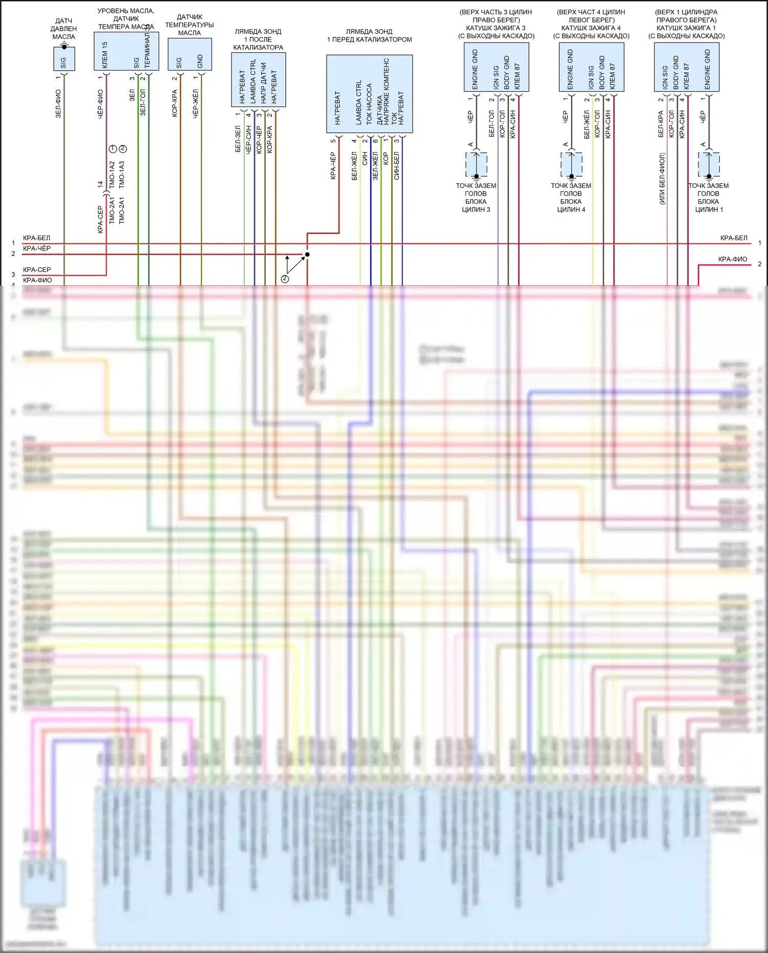 Panamera GTS Porsche 971 (2016-2020): Электросхема двигателя 2.9л турбо (3 из 8) 