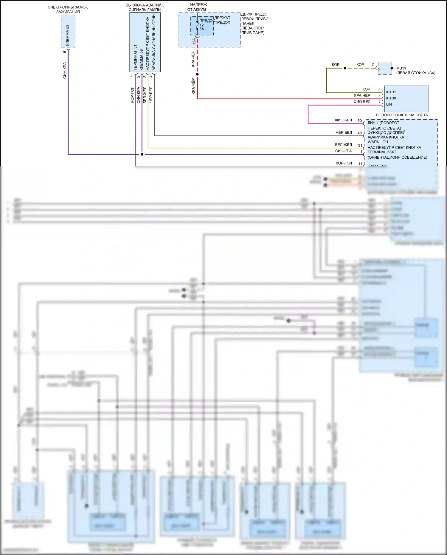 Panamera GTS Porsche 971 (2016-2020): Электросхема фар и фонарей, со светодиодными фарами (4 из 4) 