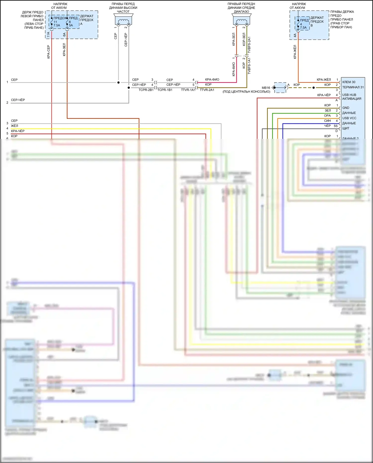 Panamera GTS Porsche 971 (2016-2020): Электросхема базовой магнитолы (3 из 4) 