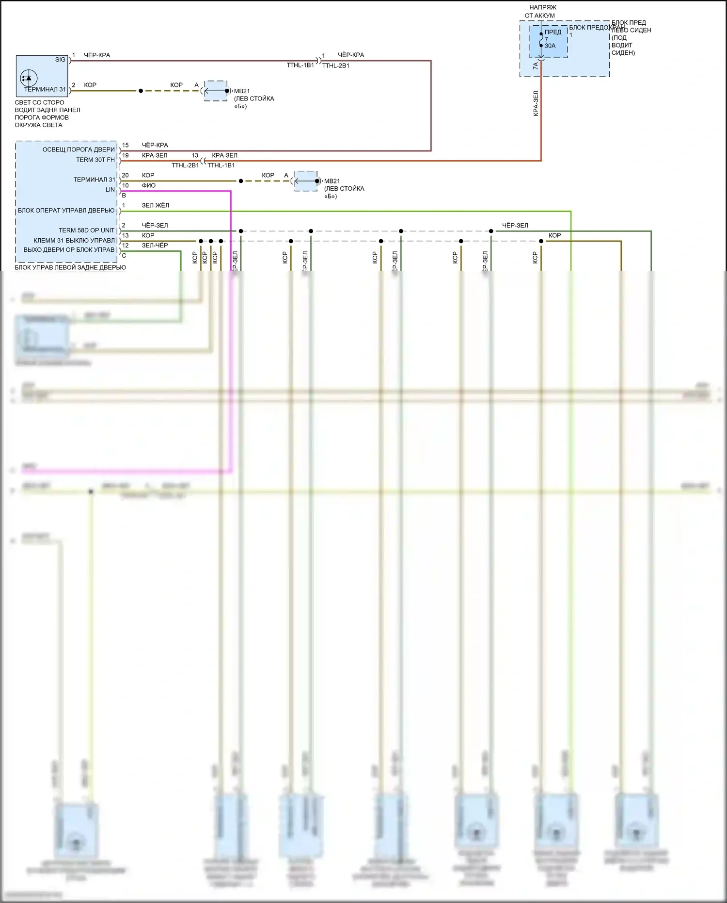 Panamera GTS Porsche 971 (2016-2020): Электросхема освещения салона (6 из 7) 