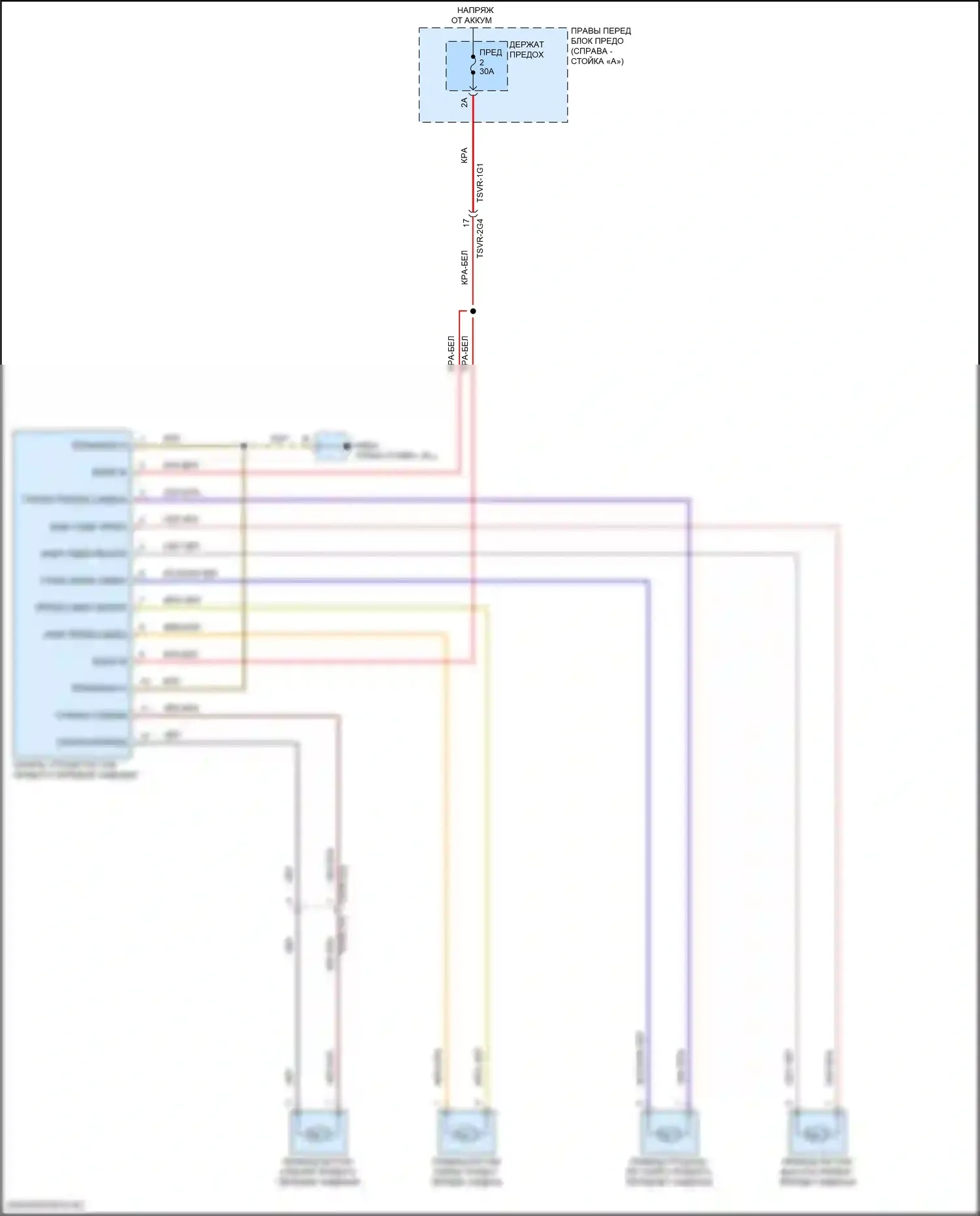 Panamera GTS Porsche 971 (2016-2020): Электросхема сиденья с электроприводом переднего пассажира 