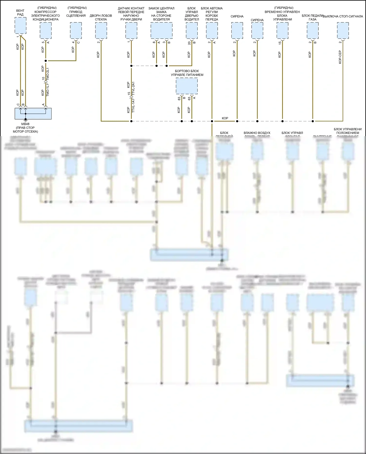 Panamera GTS Porsche 971 (2016-2020): Электросхема разводки массы (2 из 6) 