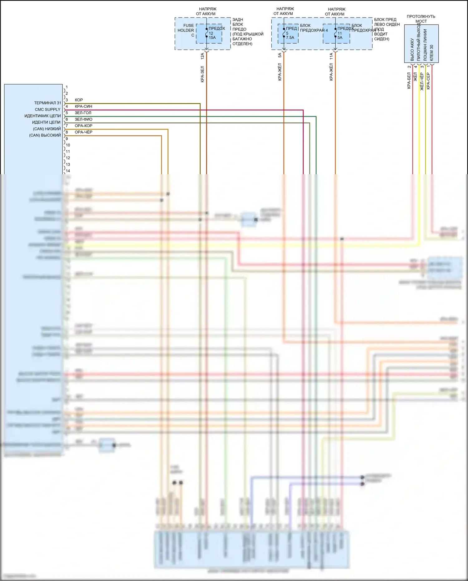 Panamera Turbo S Porsche 971 рестайлинг (2020-2023): Электросхема двигателя 2.9l turbo hybrid, электросхема гибридной системы (1 из 4) 