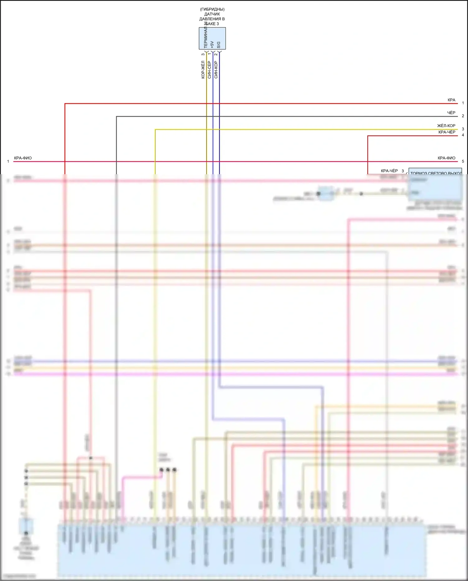 Panamera Turbo S Porsche 971 рестайлинг (2020-2023): Электросхема двигателя 3,0л турбо (5 из 8) 