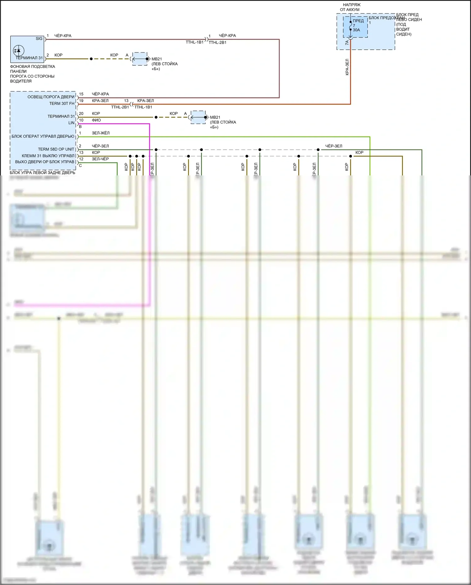 Panamera Turbo S Porsche 971 рестайлинг (2020-2023): Электросхема освещения салона (6 из 7) 
