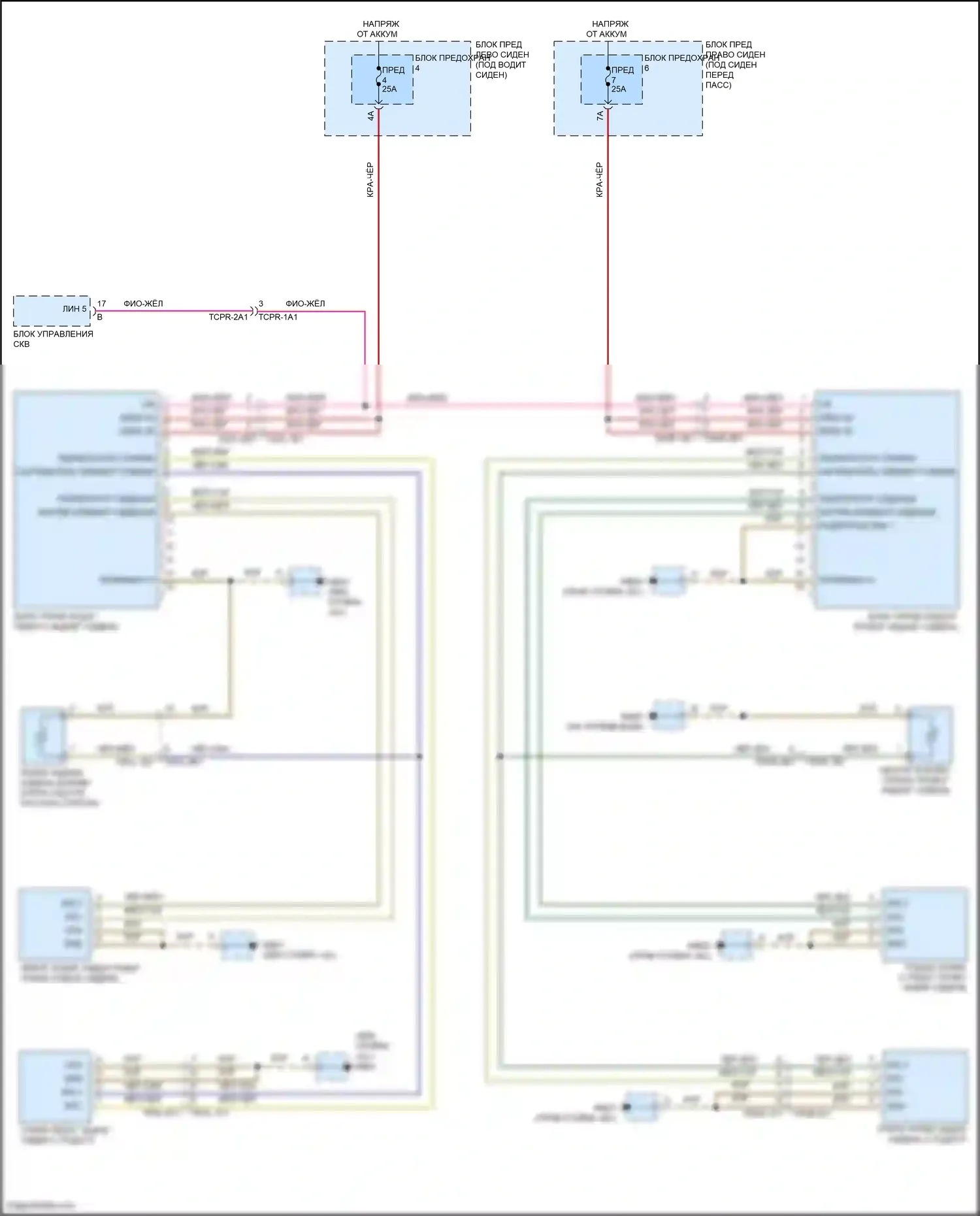 Panamera Turbo S Porsche 971 рестайлинг (2020-2023): Электросхема задних обогреваемых сидений 