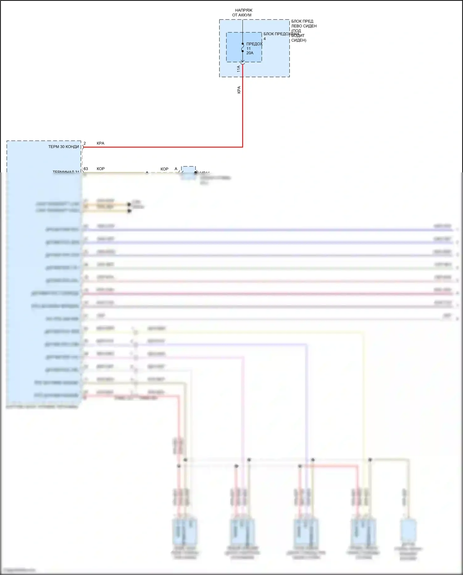 Panamera Turbo S Porsche 971 рестайлинг (2020-2023): Электросхема парктроника (1 из 2) 