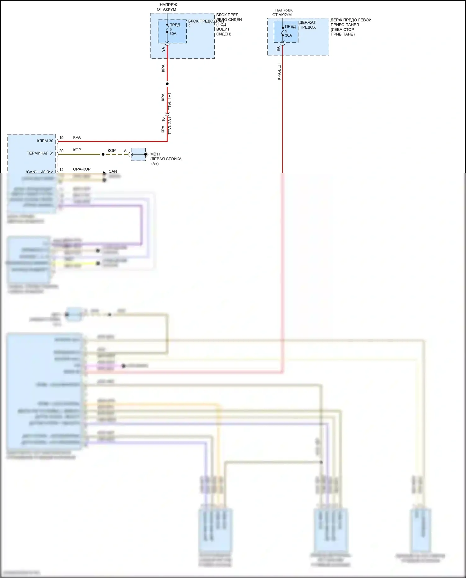 Panamera Turbo S Porsche 971 (2016-2020): Электросхема памяти рулевой колонки 