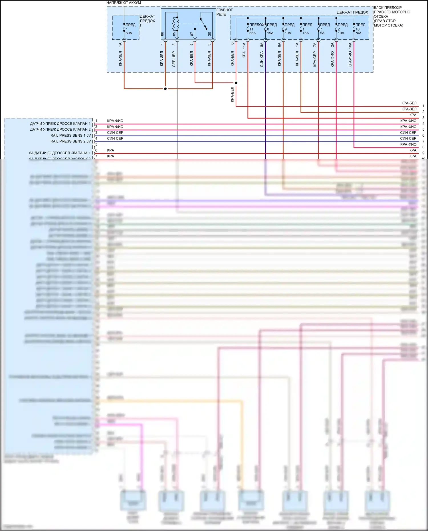 Panamera Turbo Porsche 971 (2016-2020): Электросхема двигателя 4.0л турбо (1 из 9) 