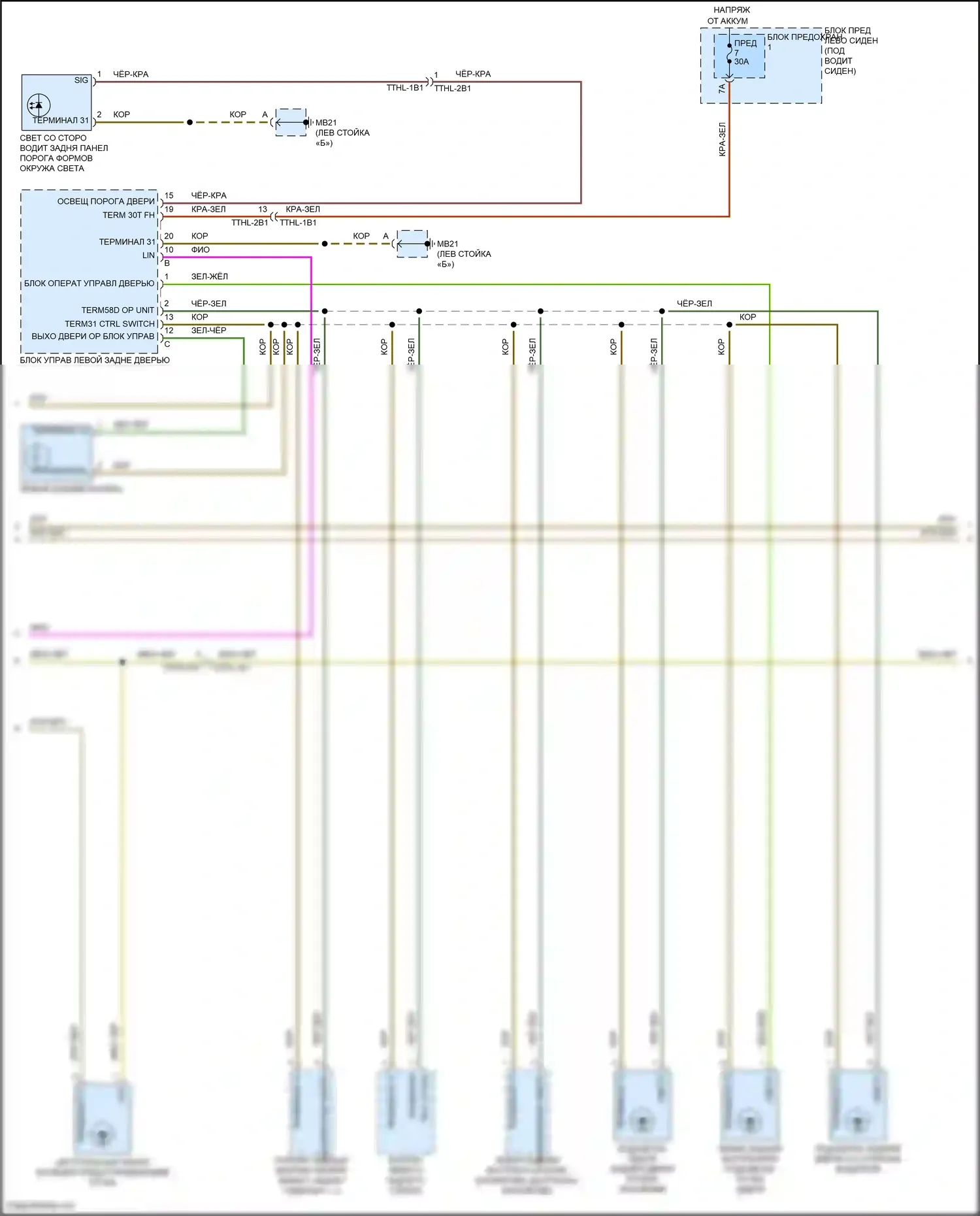 Panamera Turbo Porsche 971 (2016-2020): Электросхема освещения салона (6 из 7) 