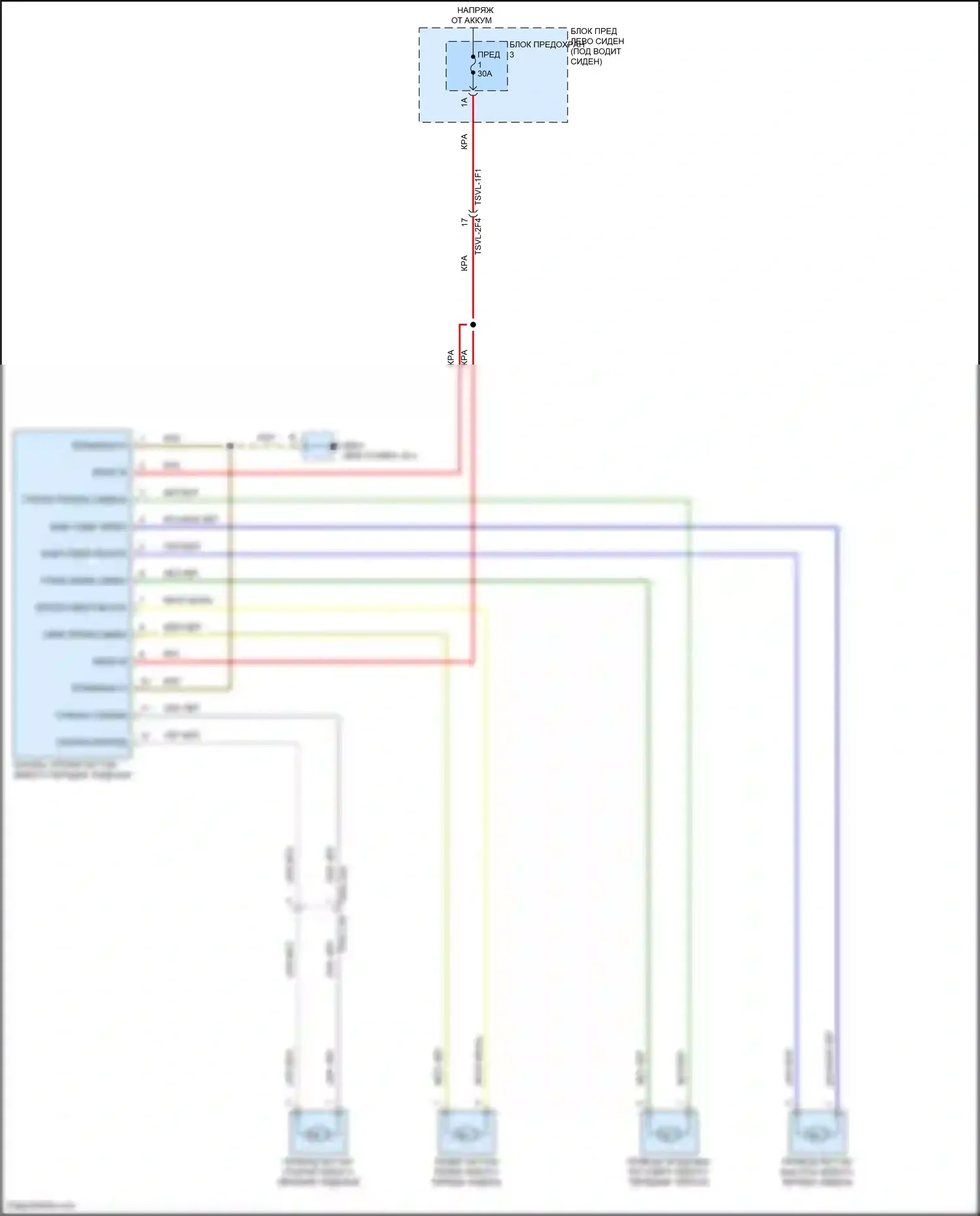 Panamera Turbo Porsche 971 (2016-2020): Питание водительского сиденья электросхема 