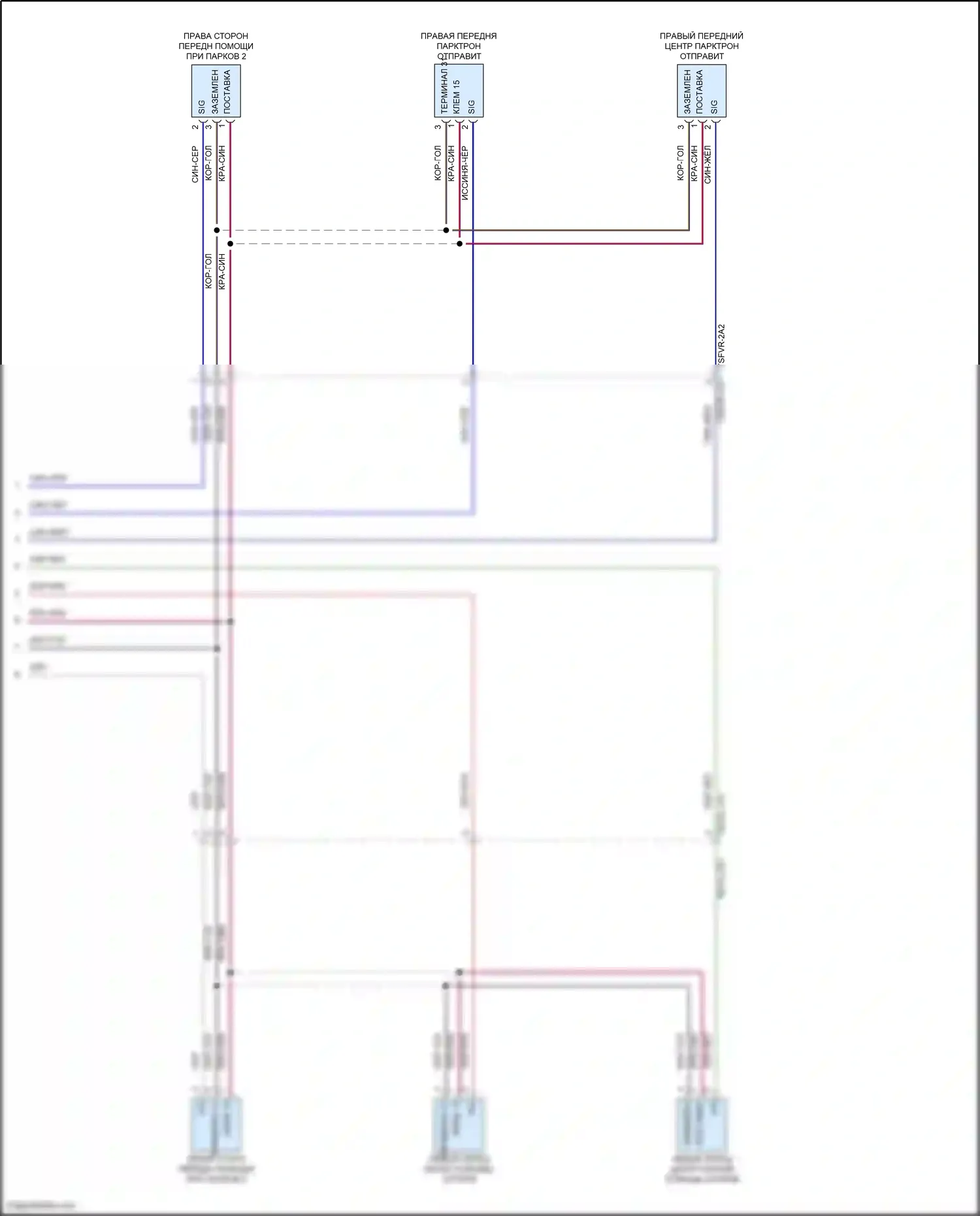 Panamera Turbo Porsche 971 (2016-2020): Электросхема парктроника (2 из 2) 