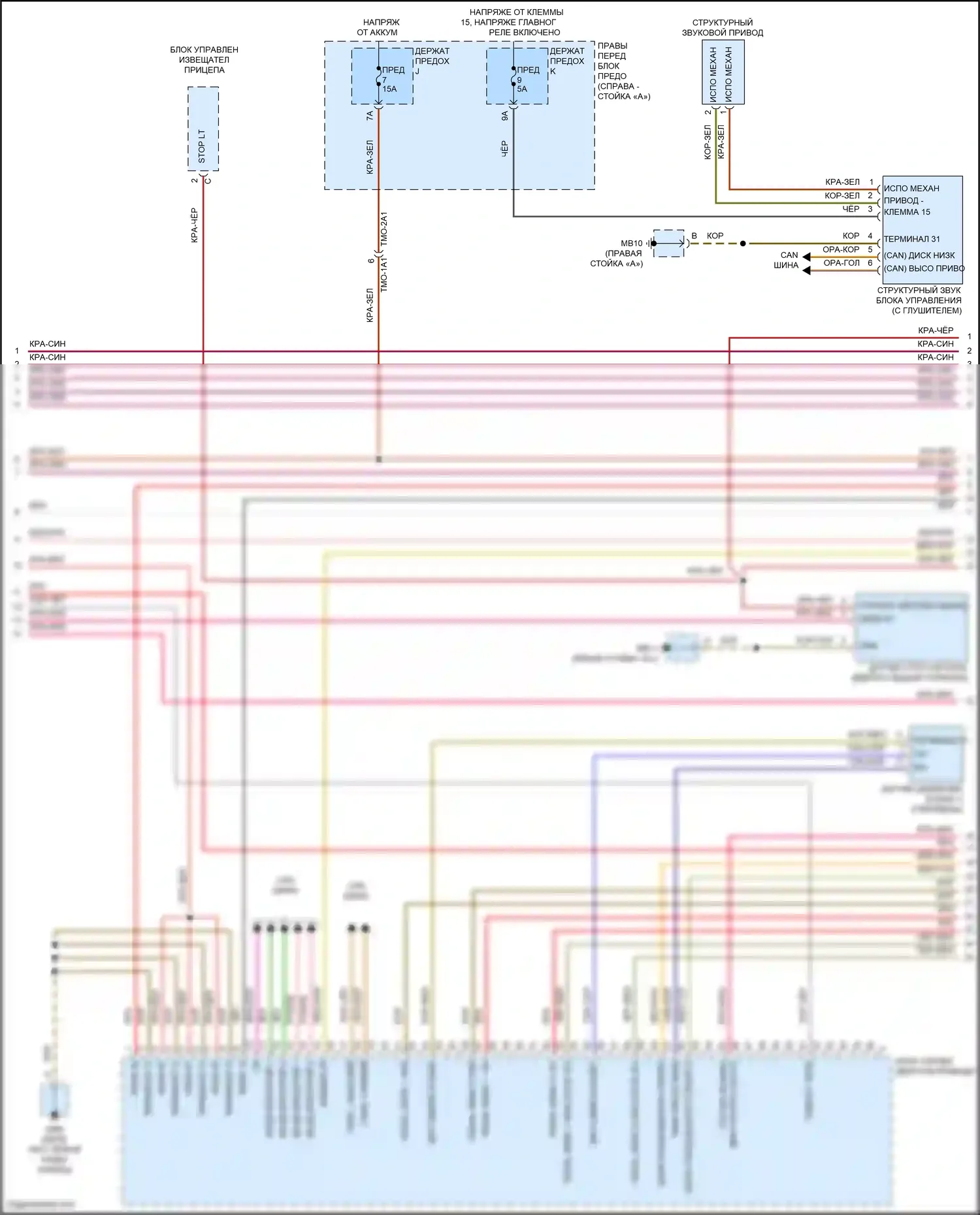 Panamera Porsche 971 рестайлинг (2020-2023): Электросхема двигателя 4.0л турбо (6 из 9) 