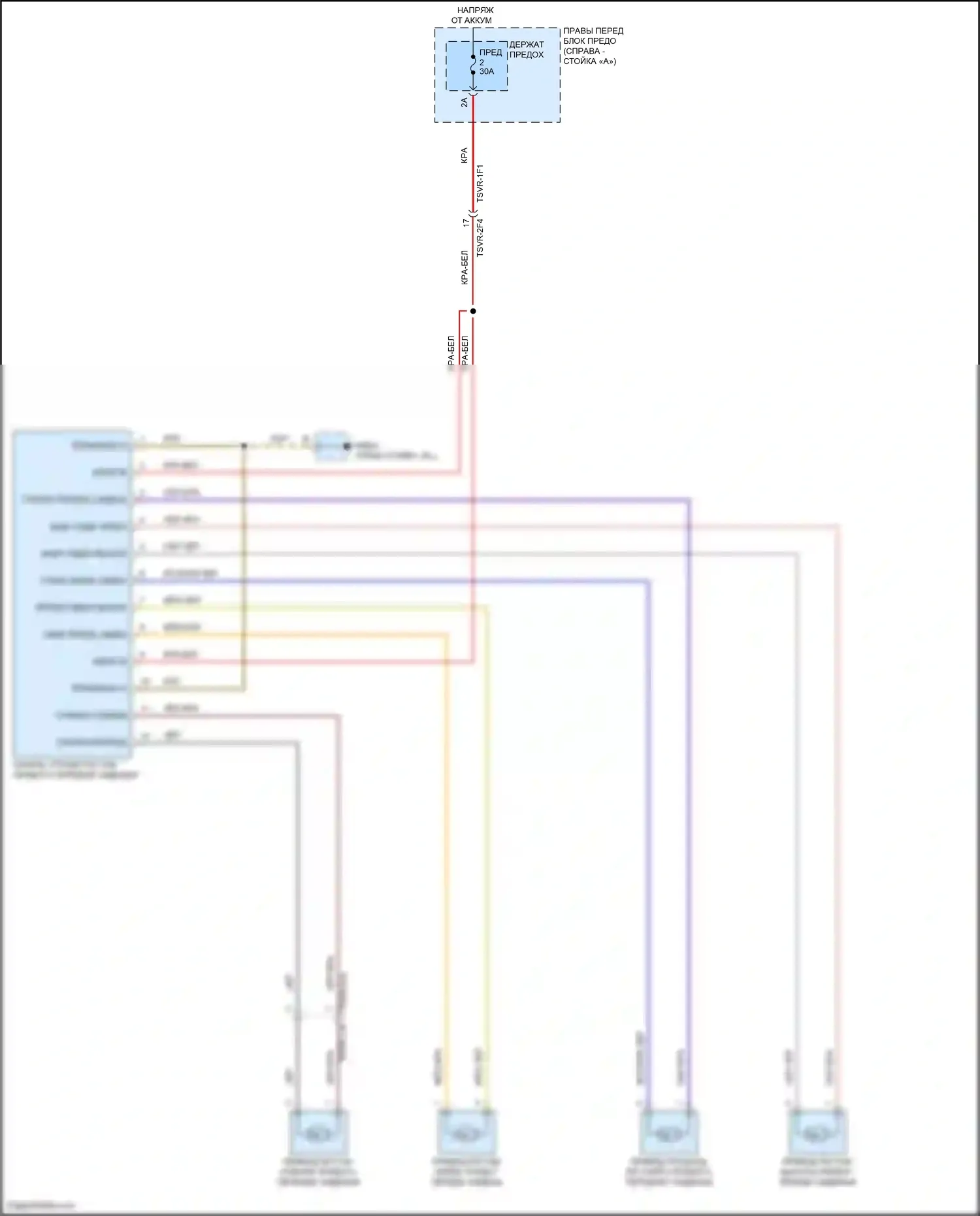 Panamera Porsche 971 рестайлинг (2020-2023): Электросхема сиденья с электроприводом переднего пассажира 