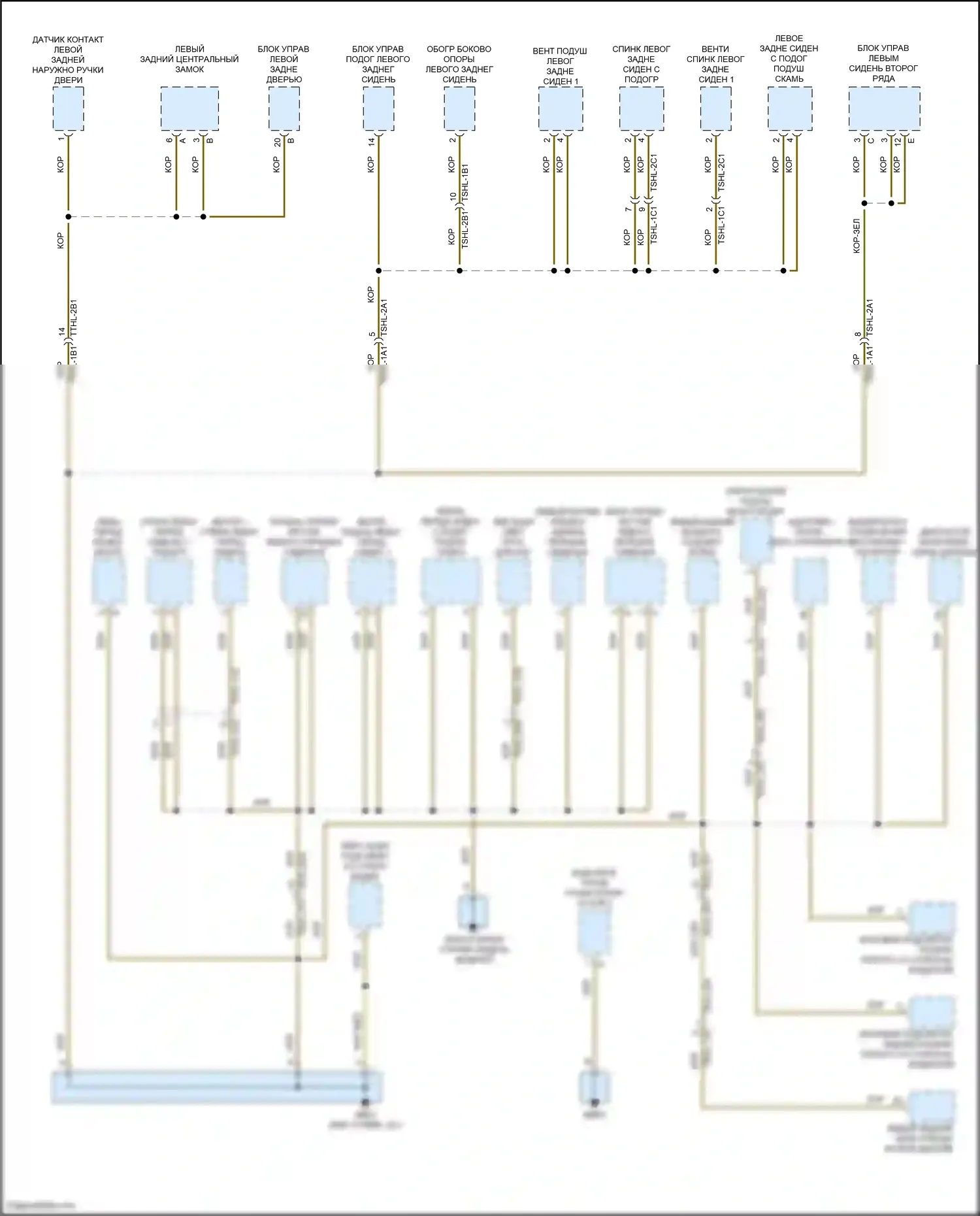Panamera Porsche 971 рестайлинг (2020-2023): Электросхема разводки массы (3 из 6) 