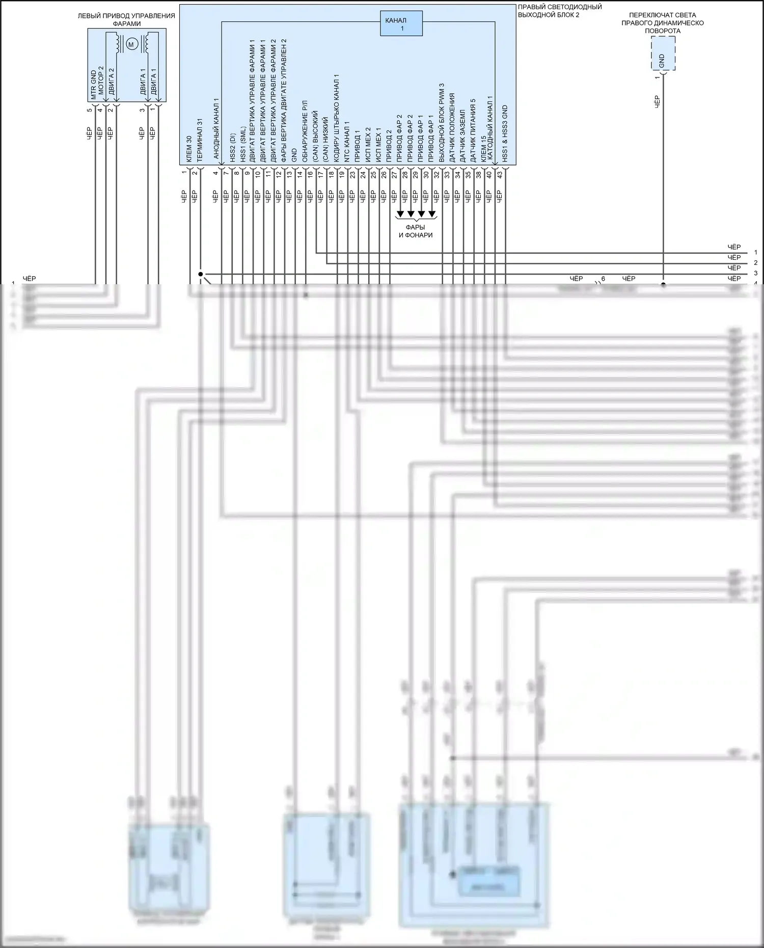 Panamera Porsche 971 (2016-2020): Электросхема фар, со светодиодными фарами (4 из 6) 