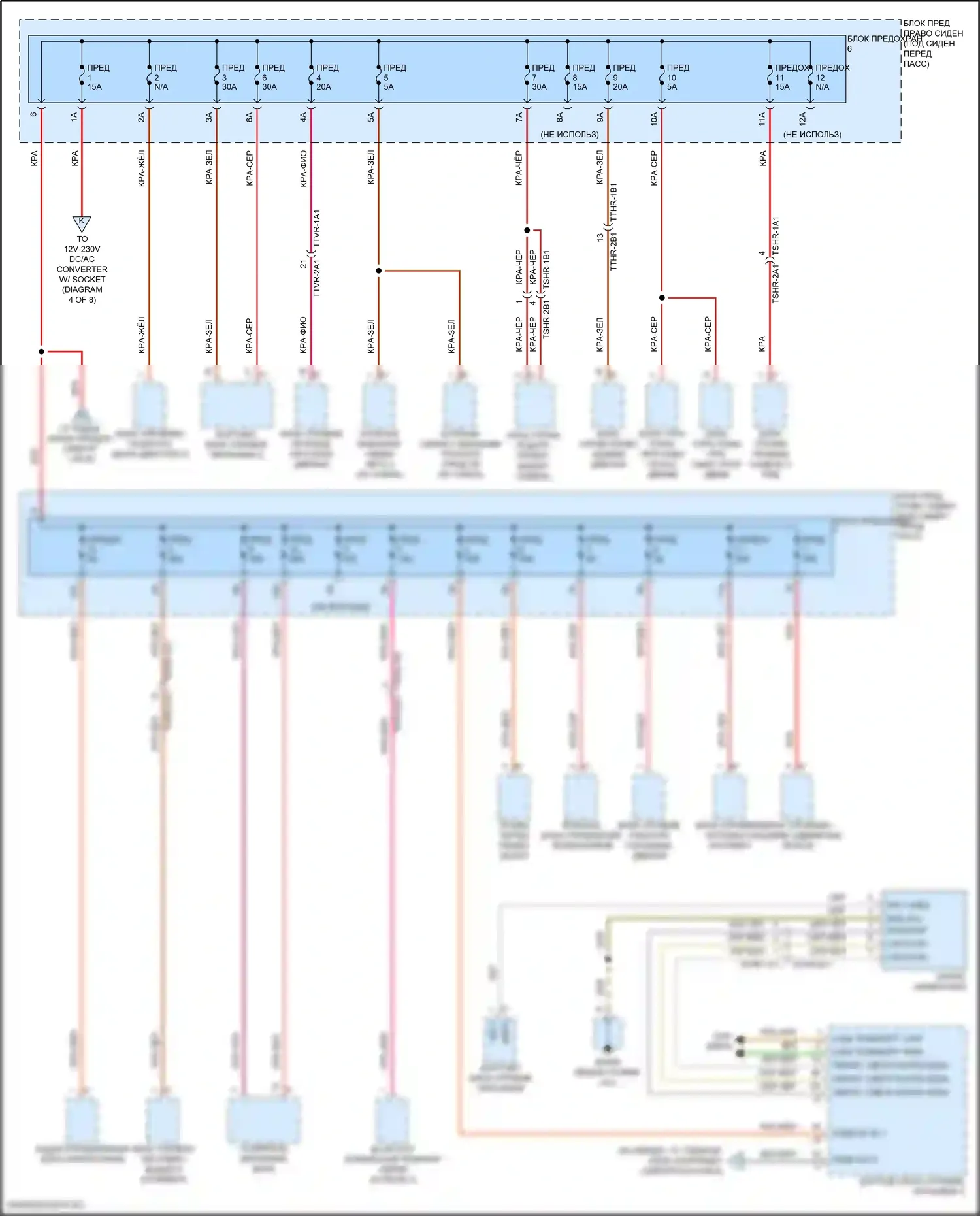 Panamera Porsche 972 (2023-2024): Электросхема блока предохранителей реле (2 из 8) 